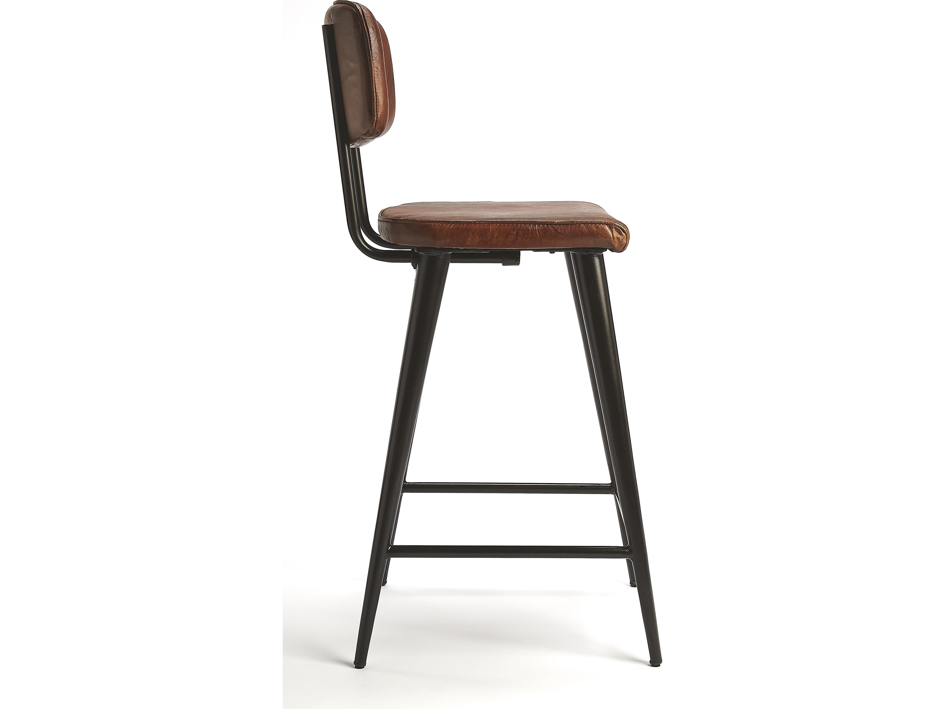Butler Saddle Brown Leather Counter Stool