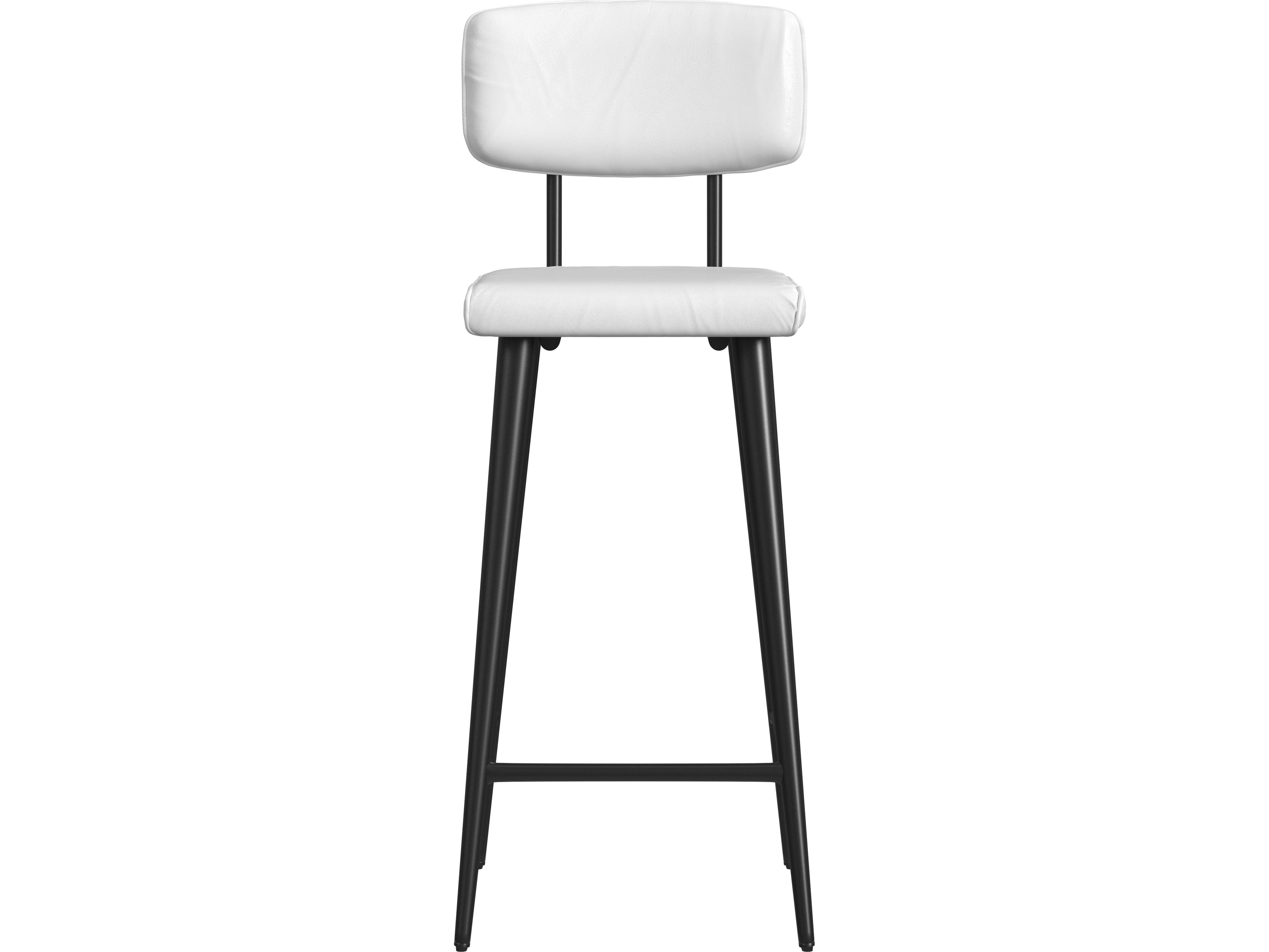 Butler Saddle White Leather Counter Stool
