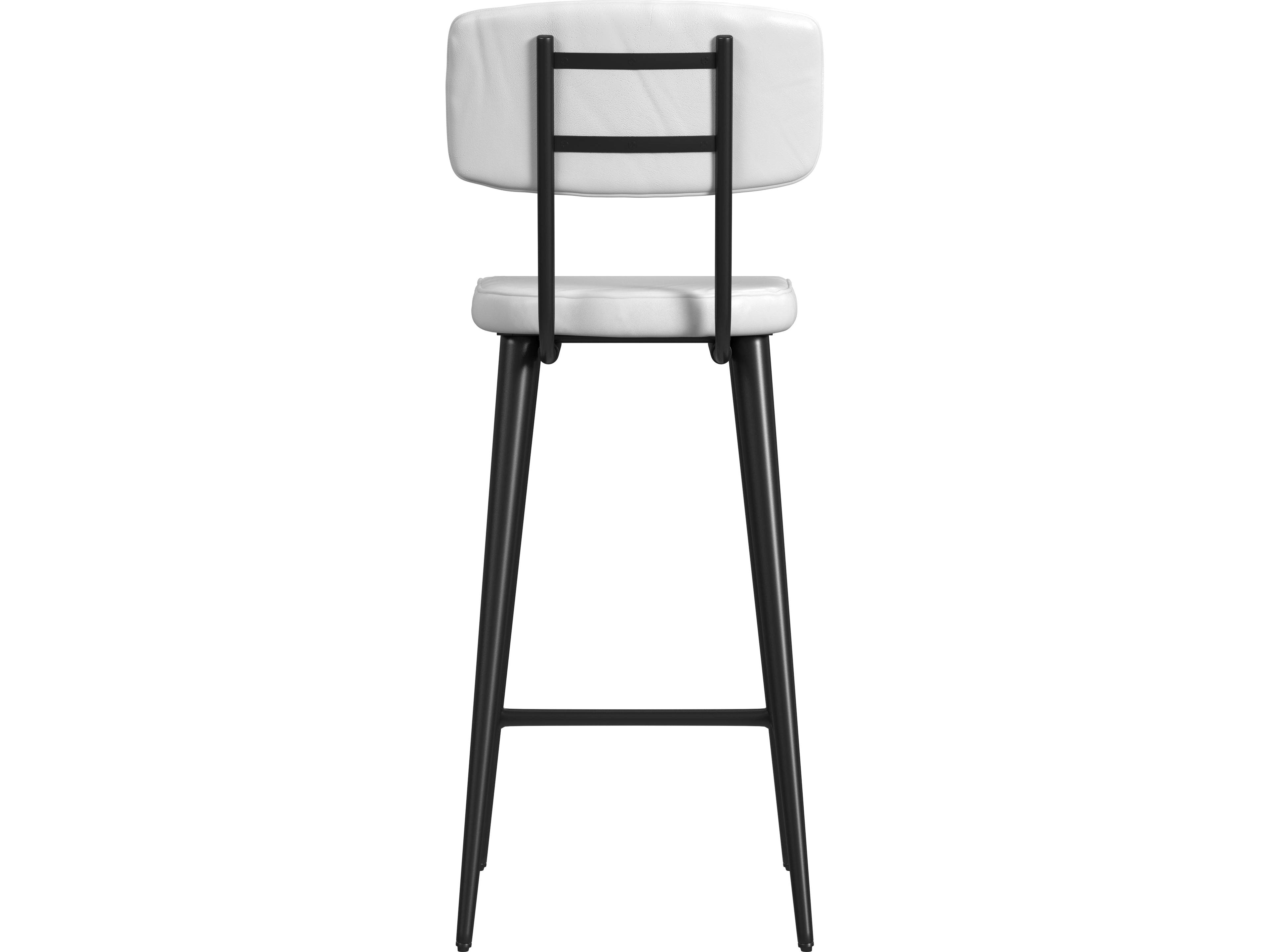 Butler Saddle White Leather Counter Stool