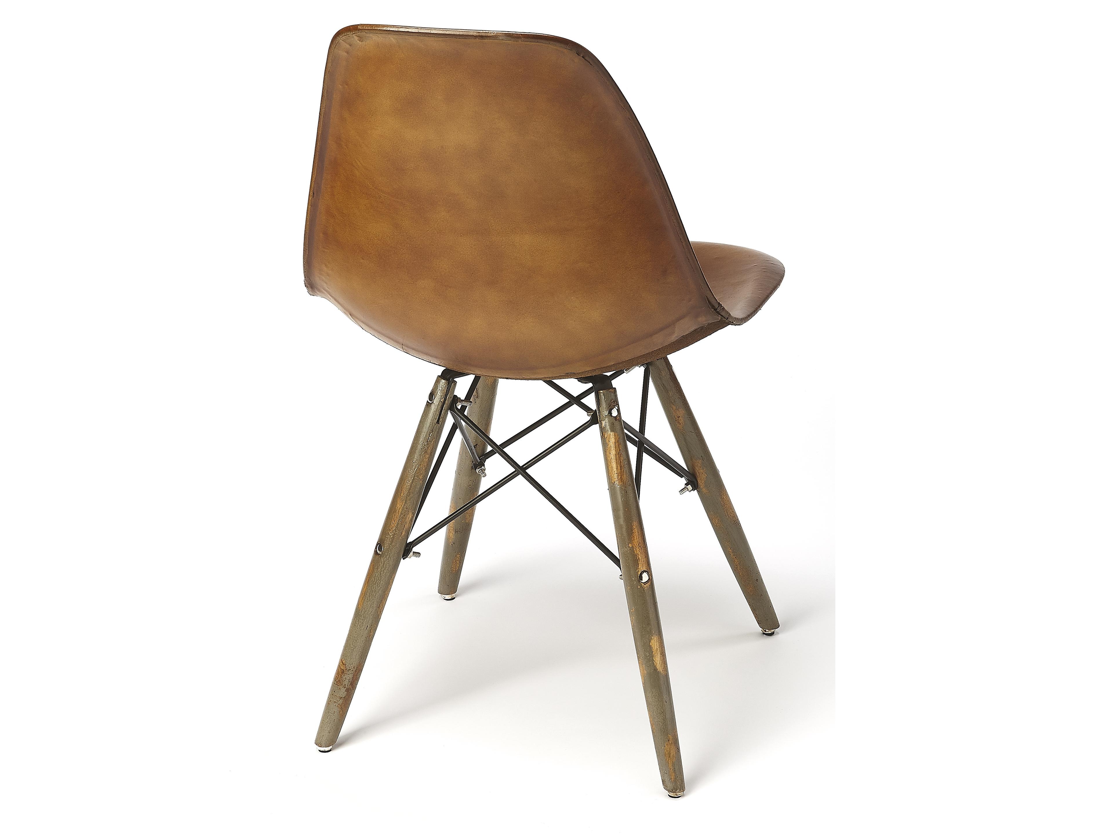 Butler Orson Brown Leather Armless Dining Chair