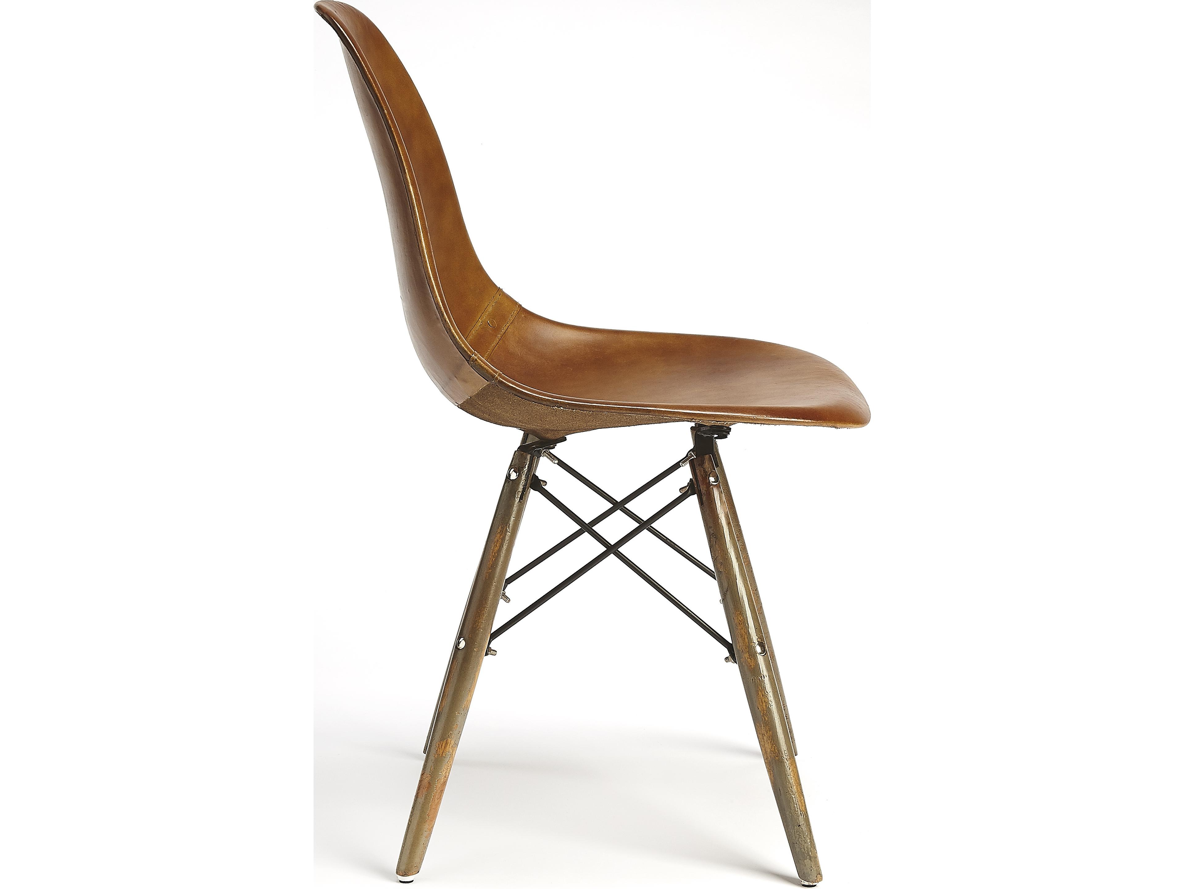 Butler Orson Brown Leather Armless Dining Chair