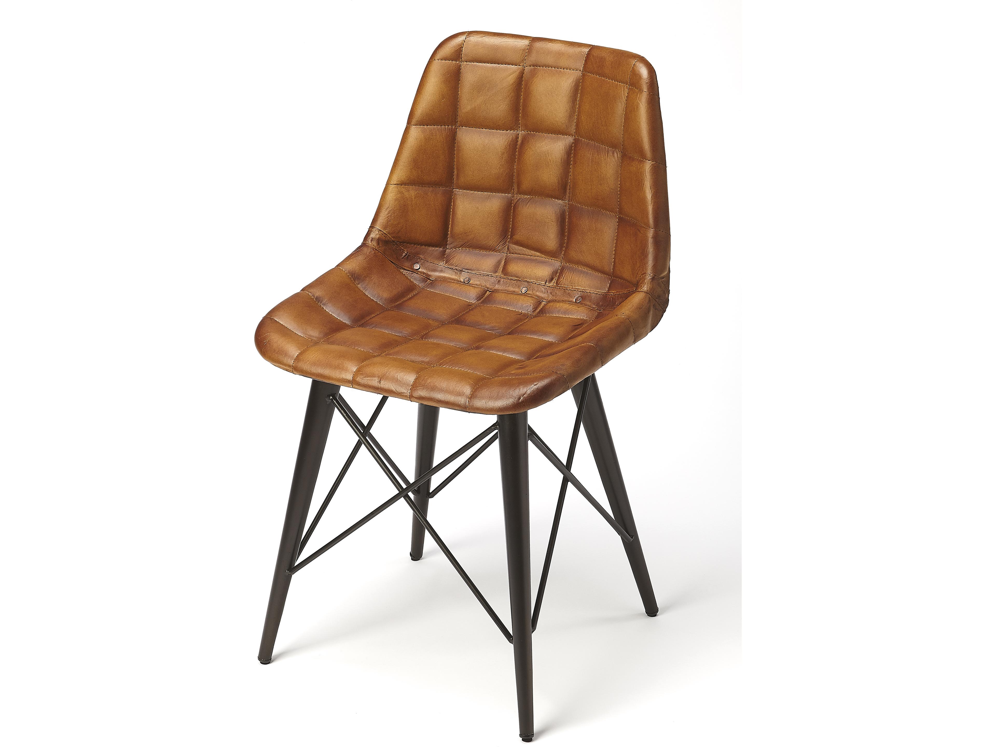 Patty Brown Leather Armless Dining Chair