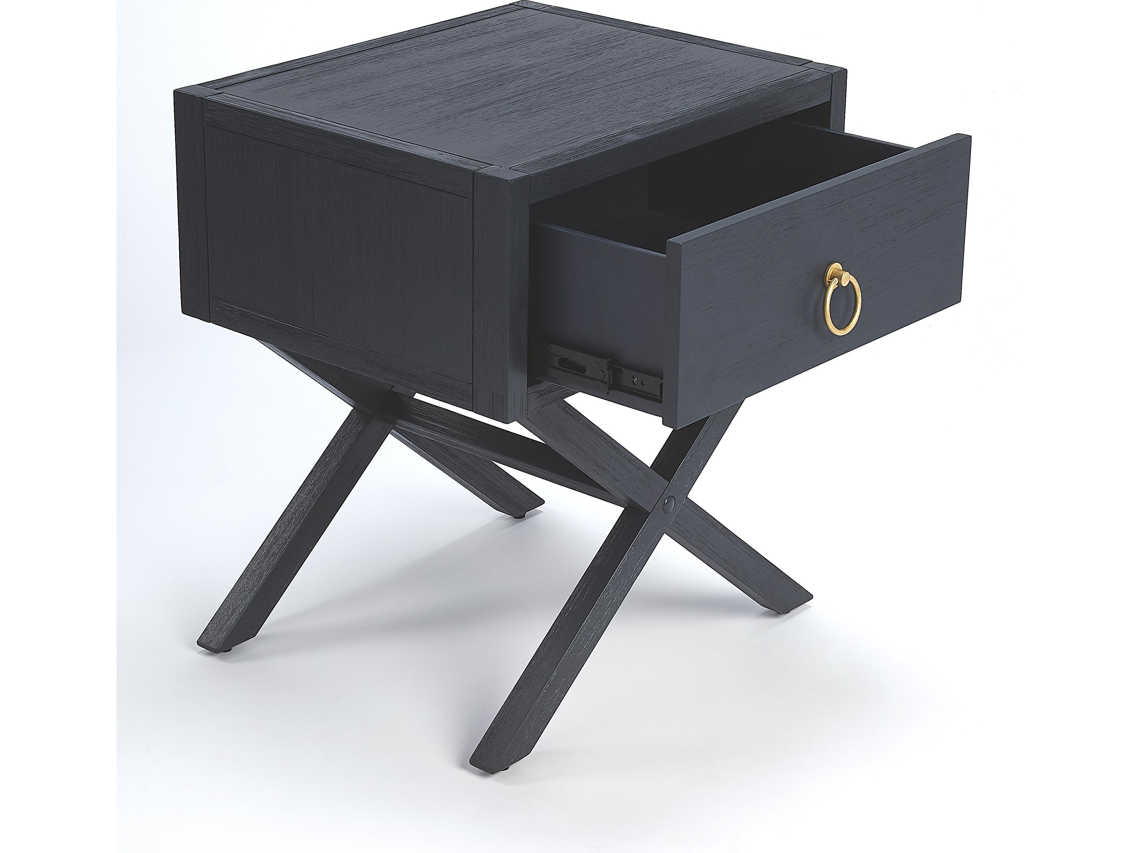 Butler Lark Rectangular Wood Navy Blue End Table