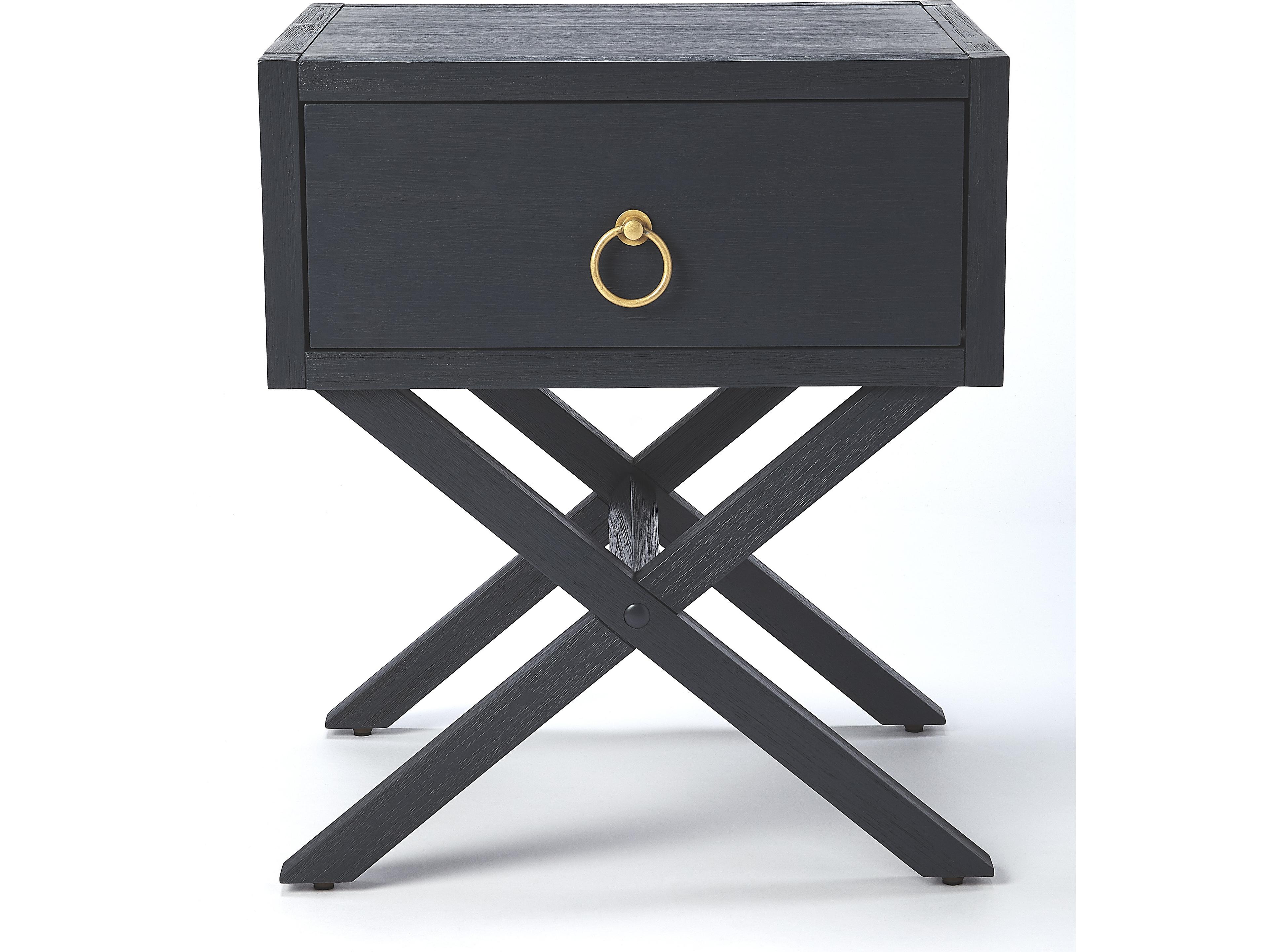 Butler Lark Rectangular Wood Navy Blue End Table