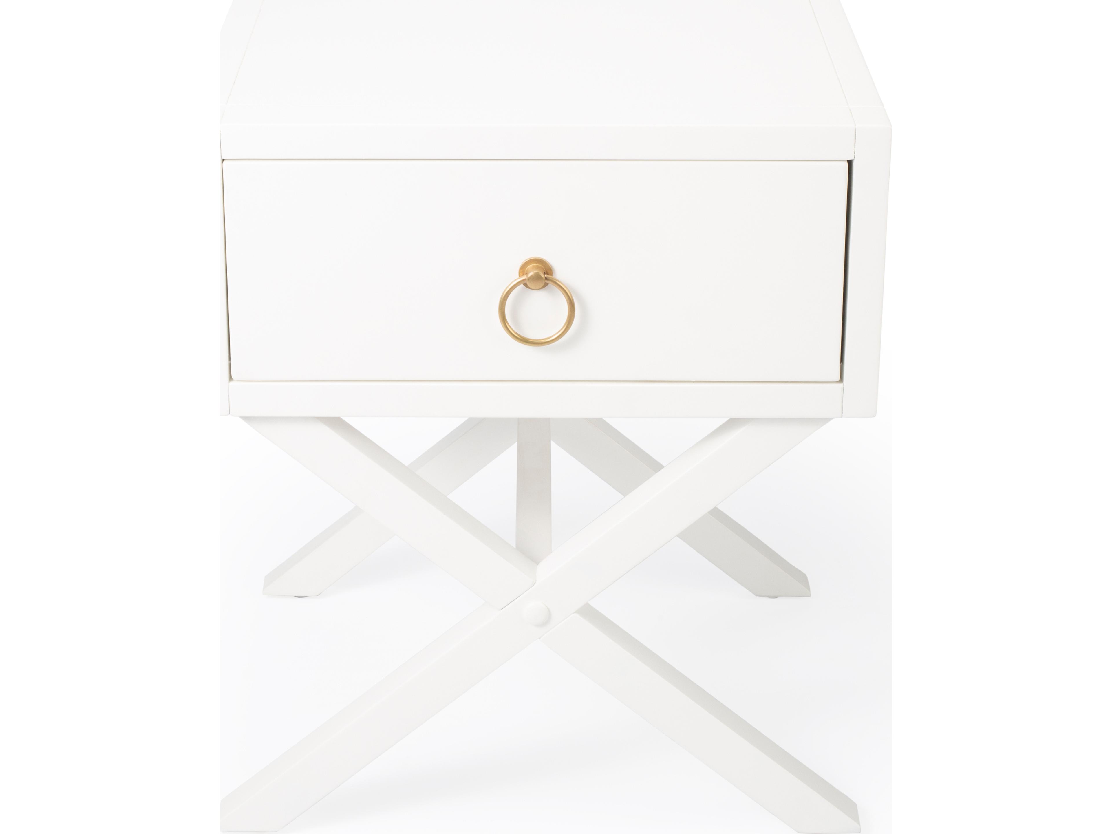Butler Lark Rectangular Wood White End Table