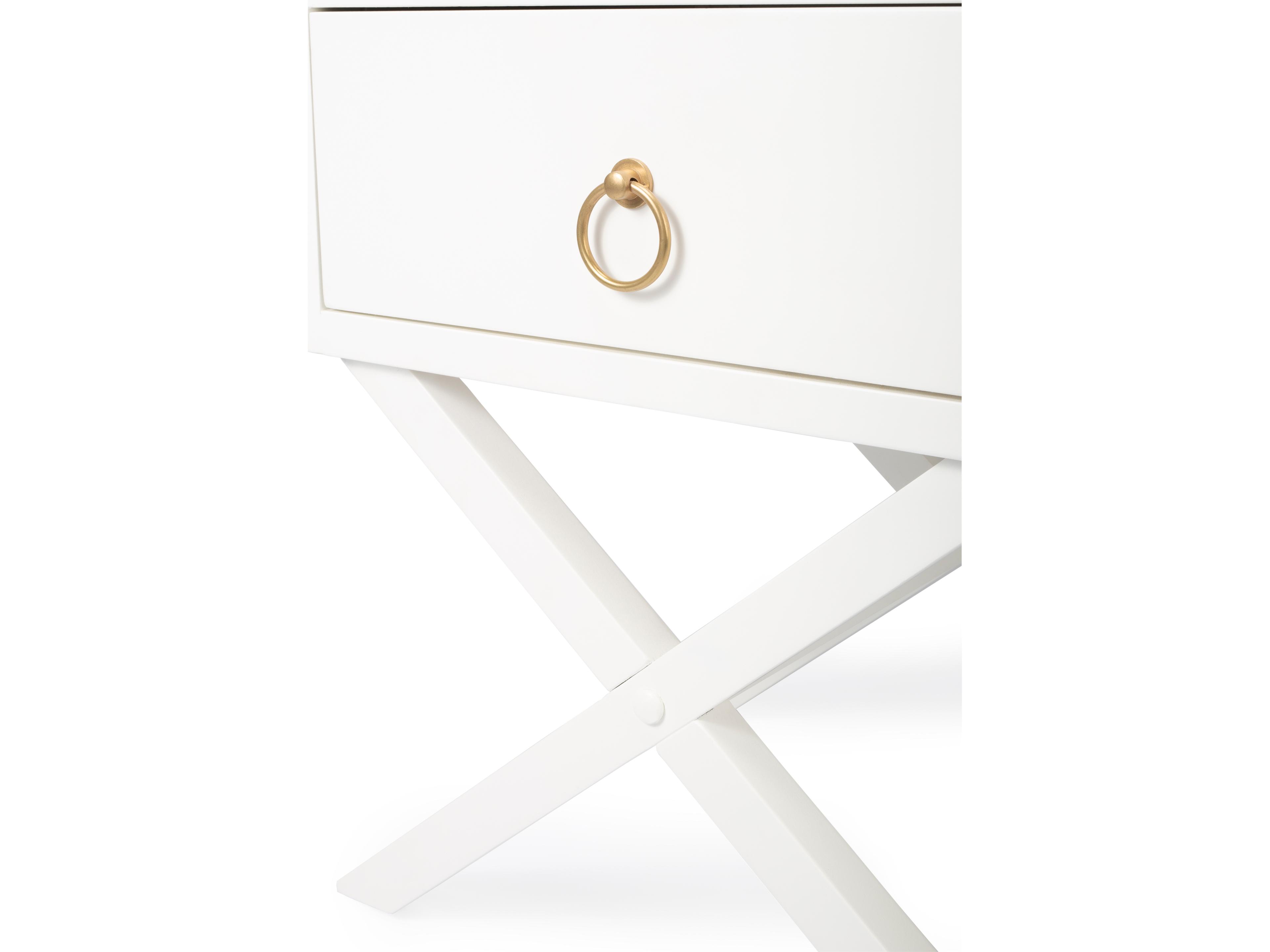 Butler Lark Rectangular Wood White End Table