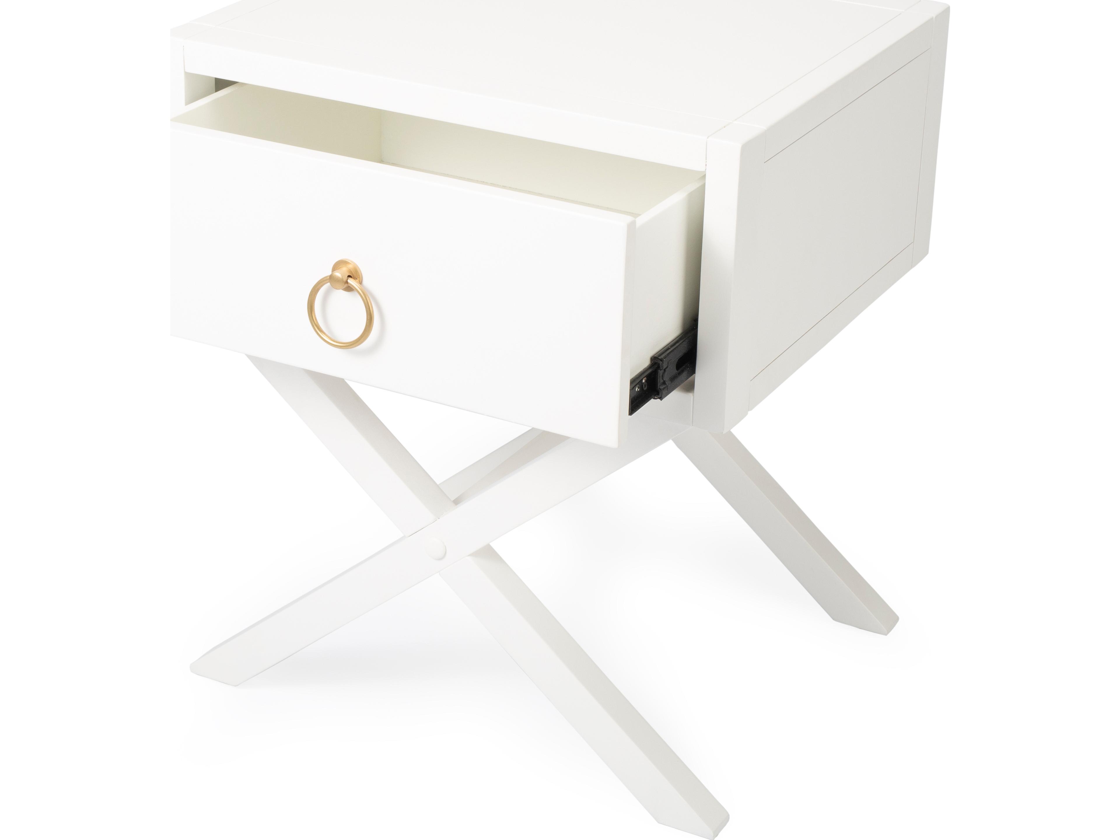 Butler Lark Rectangular Wood White End Table