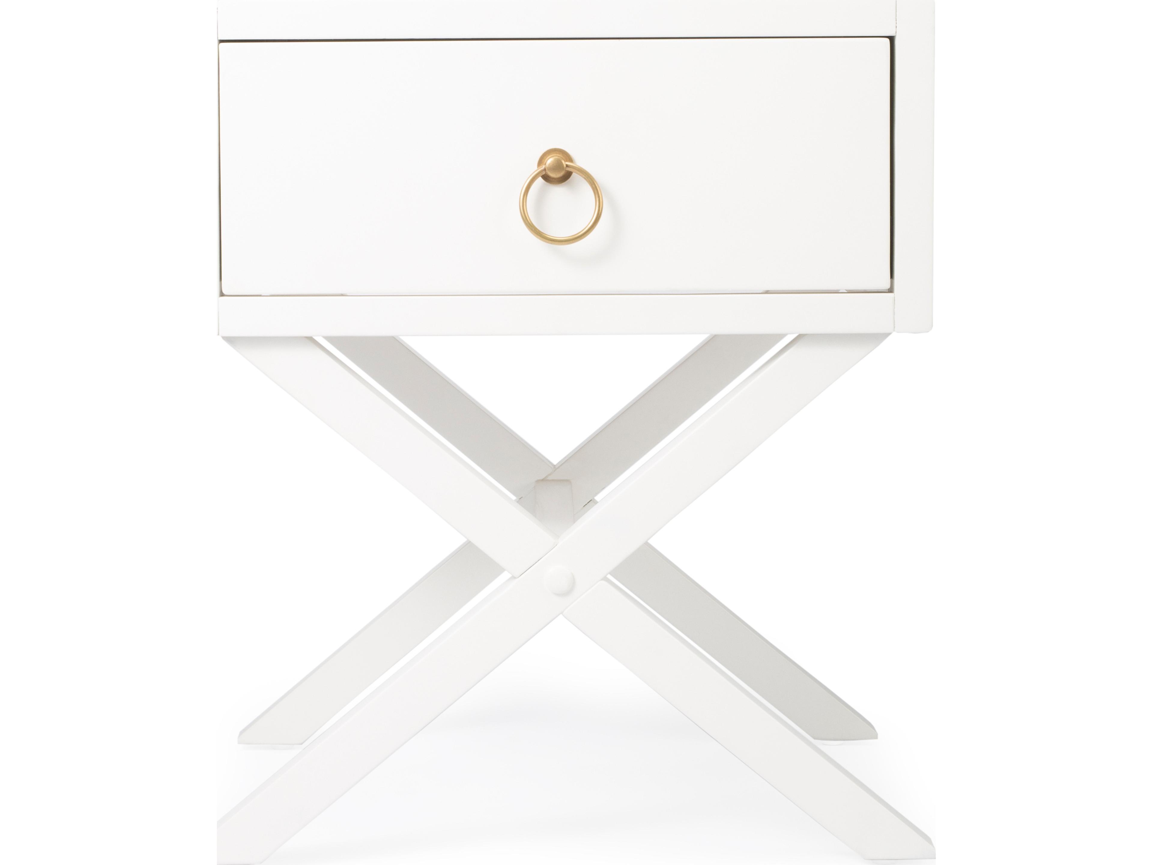 Butler Lark Rectangular Wood White End Table