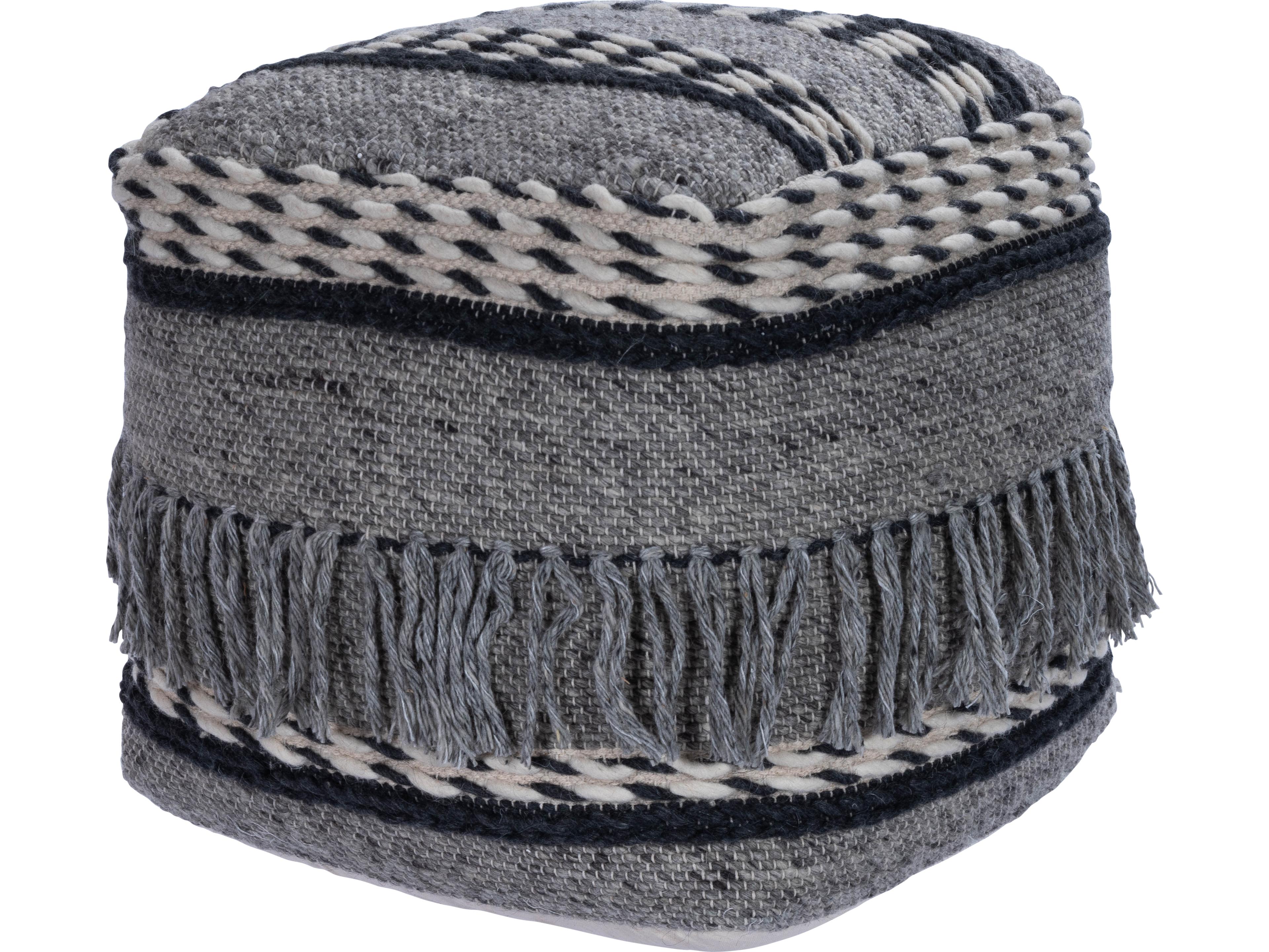 Butler Brynn Gray Upholstered Pouf