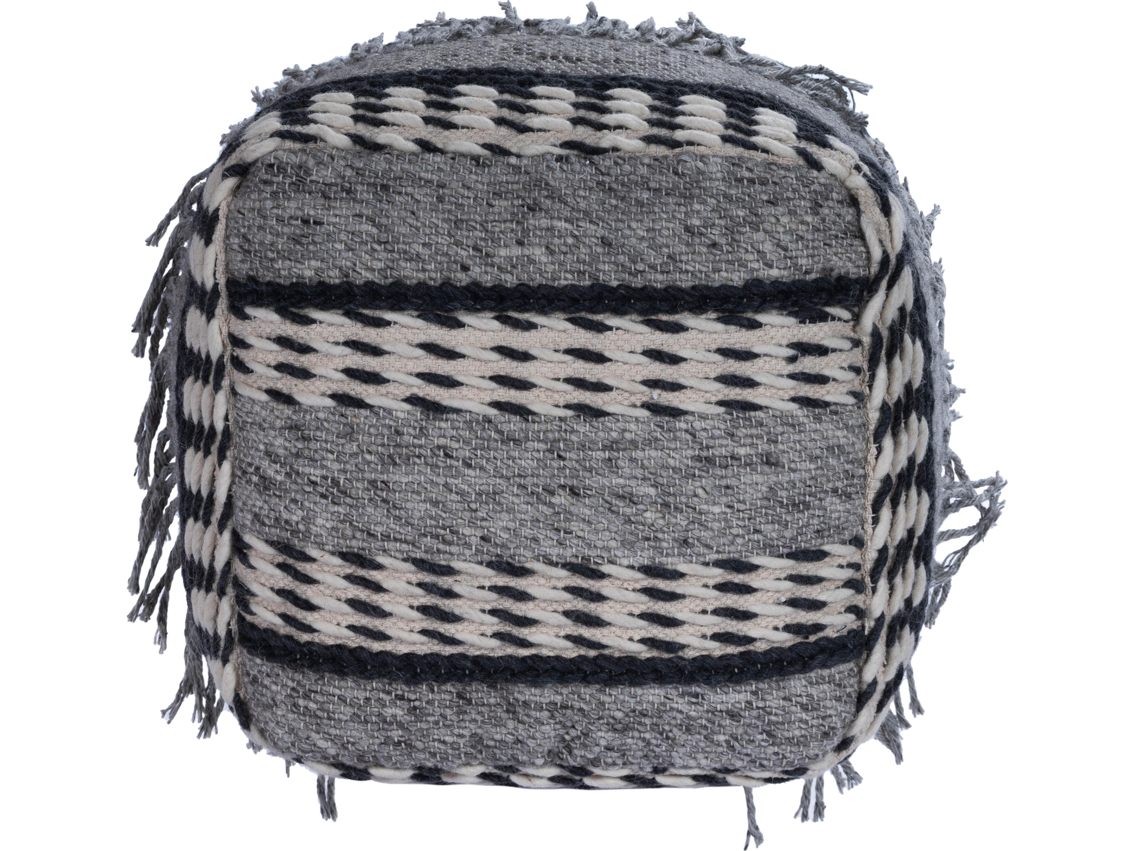 Butler Brynn Gray Upholstered Pouf