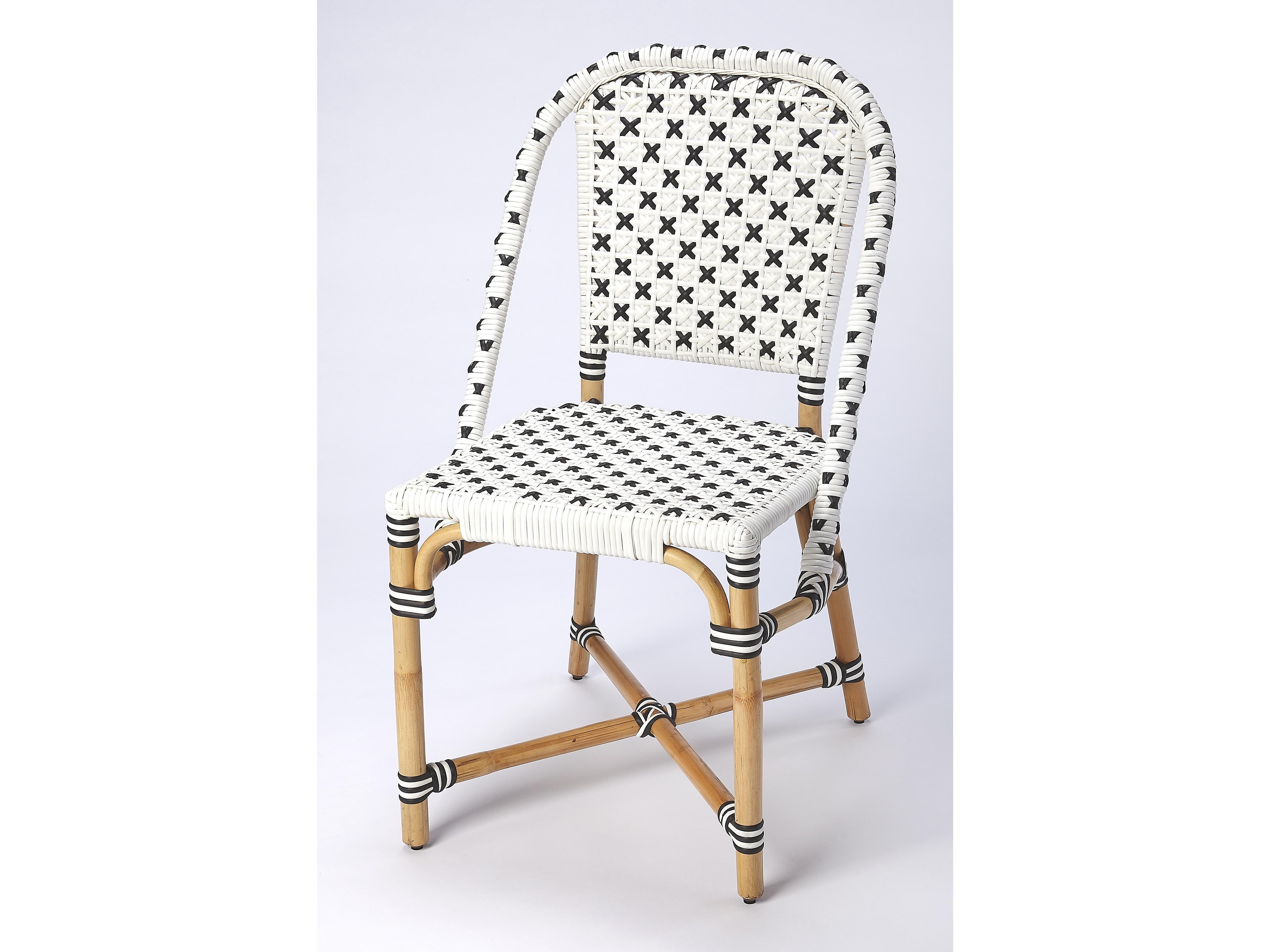 Tenor Rattan White Armless Dining Chair