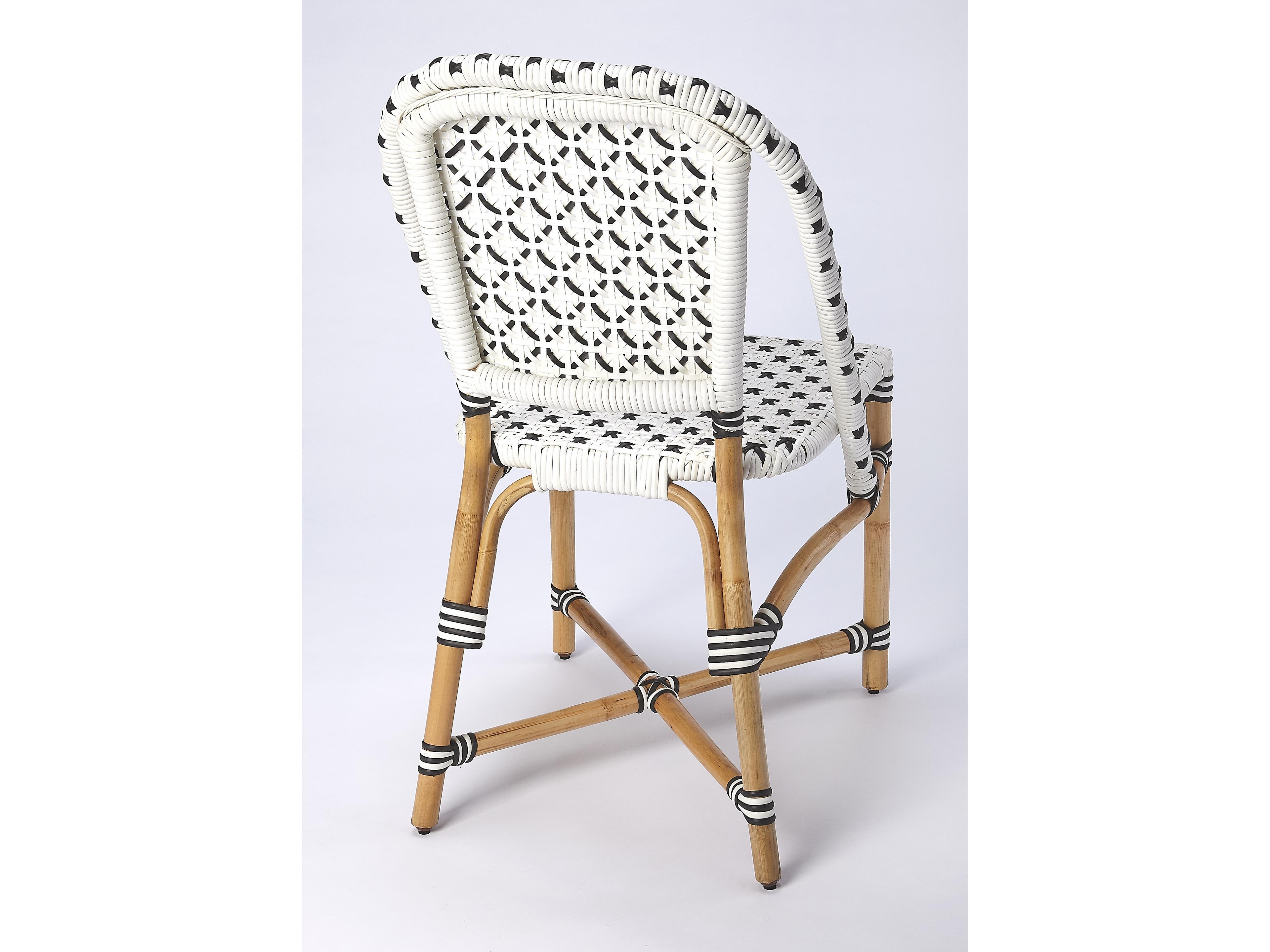 Butler Tenor Rattan White Armless Dining Chair