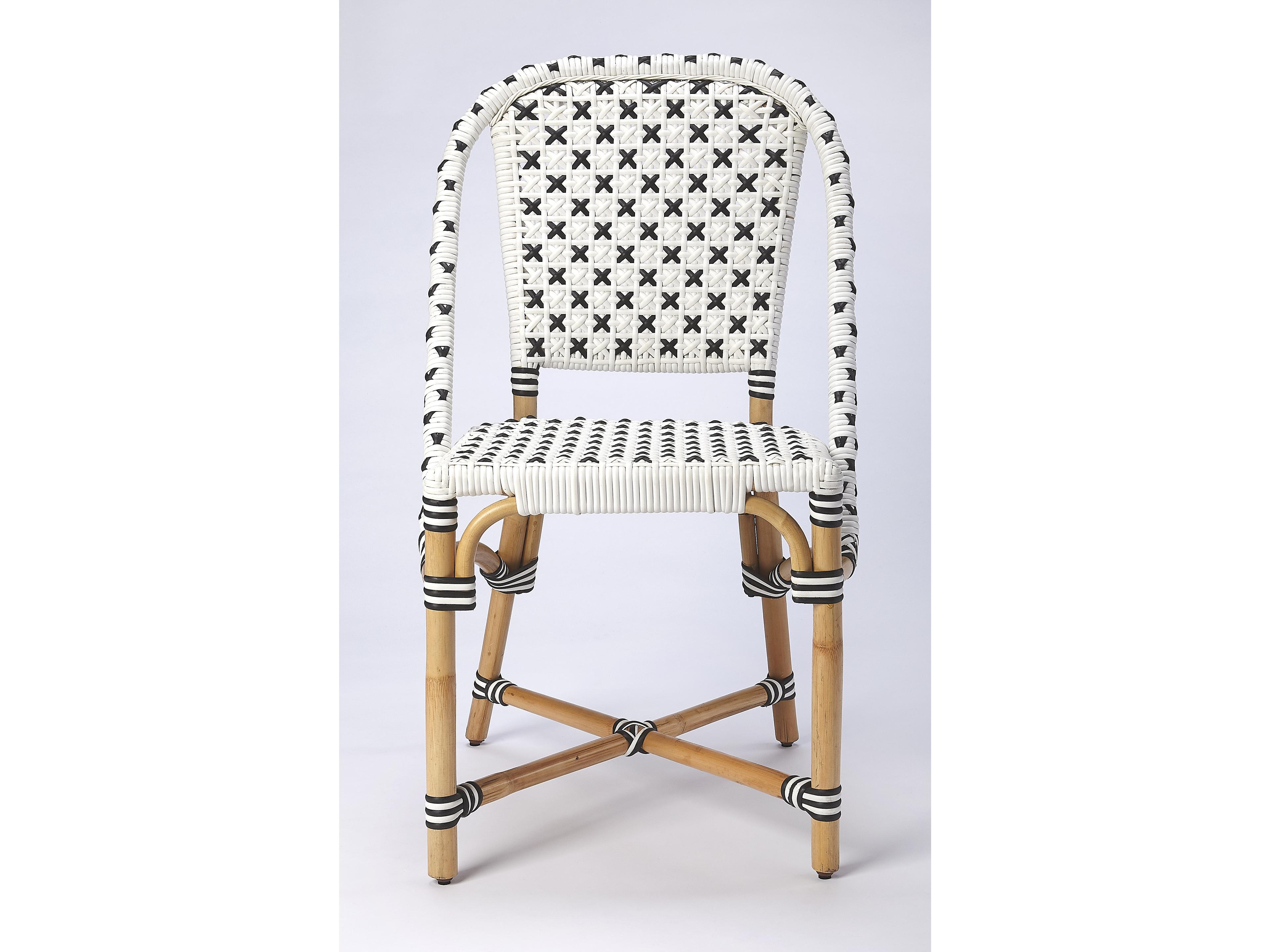 Butler Tenor Rattan White Armless Dining Chair