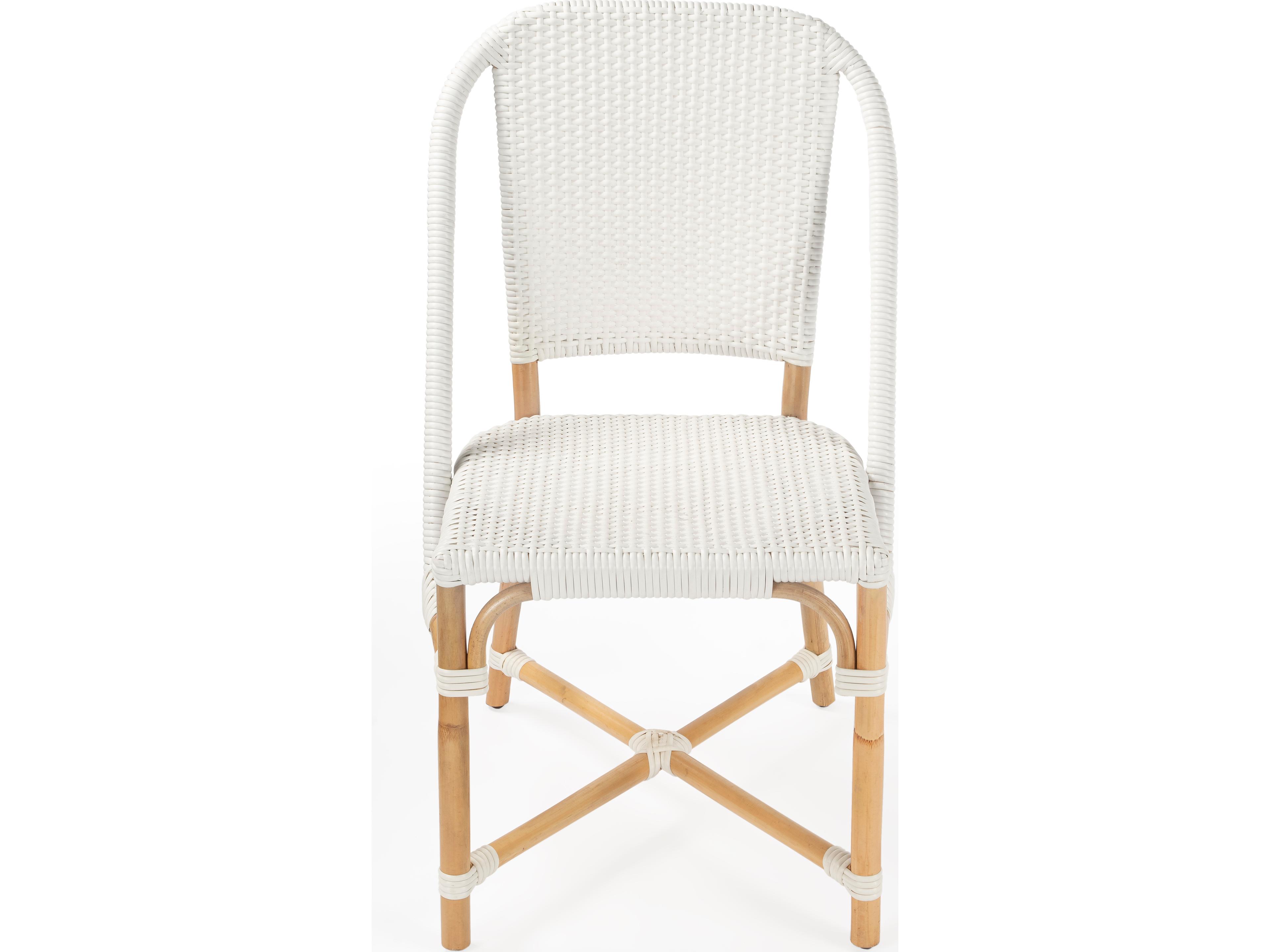 Butler Tenor Rattan White Armless Dining Chair