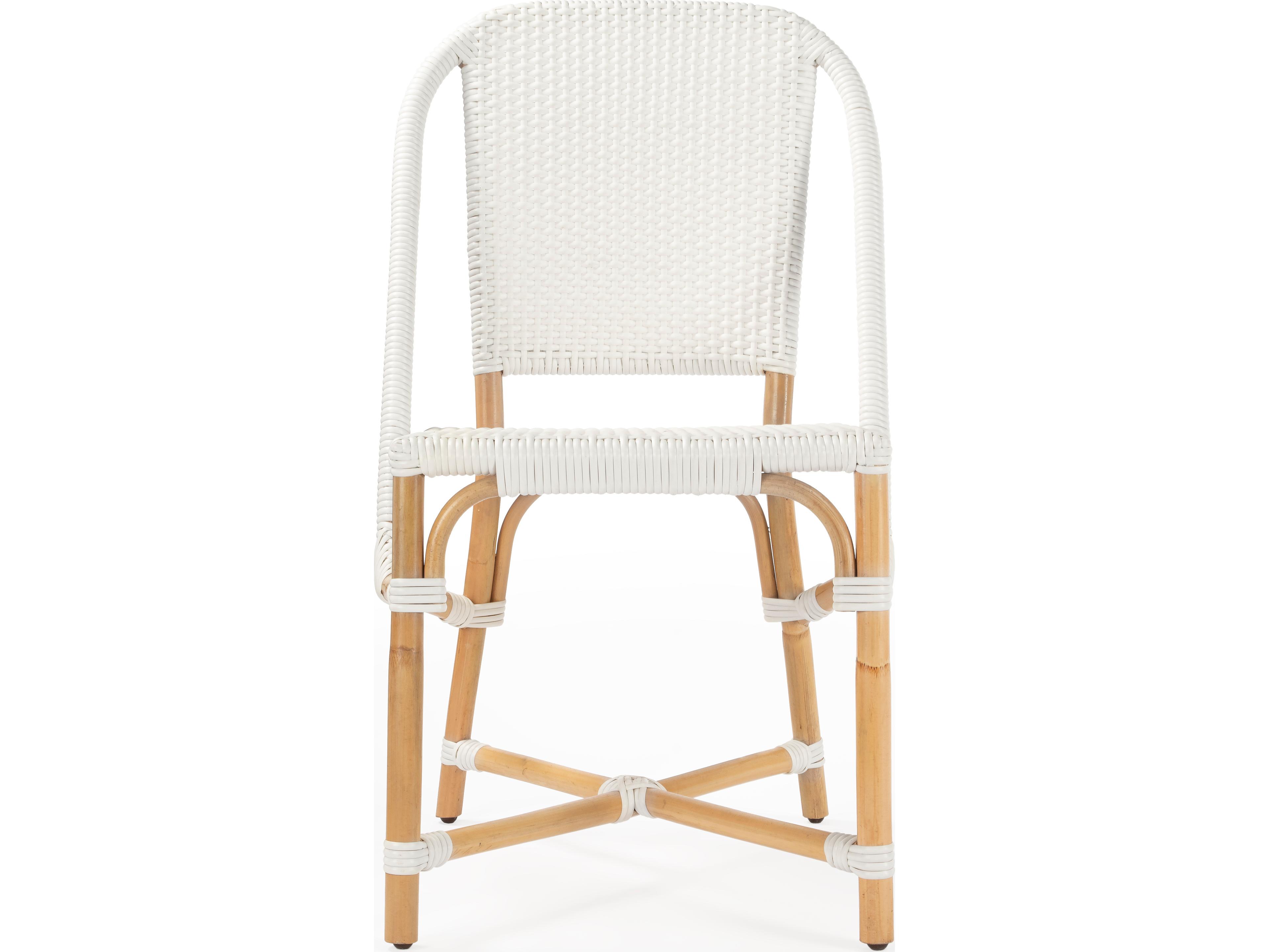 Butler Tenor Rattan White Armless Dining Chair