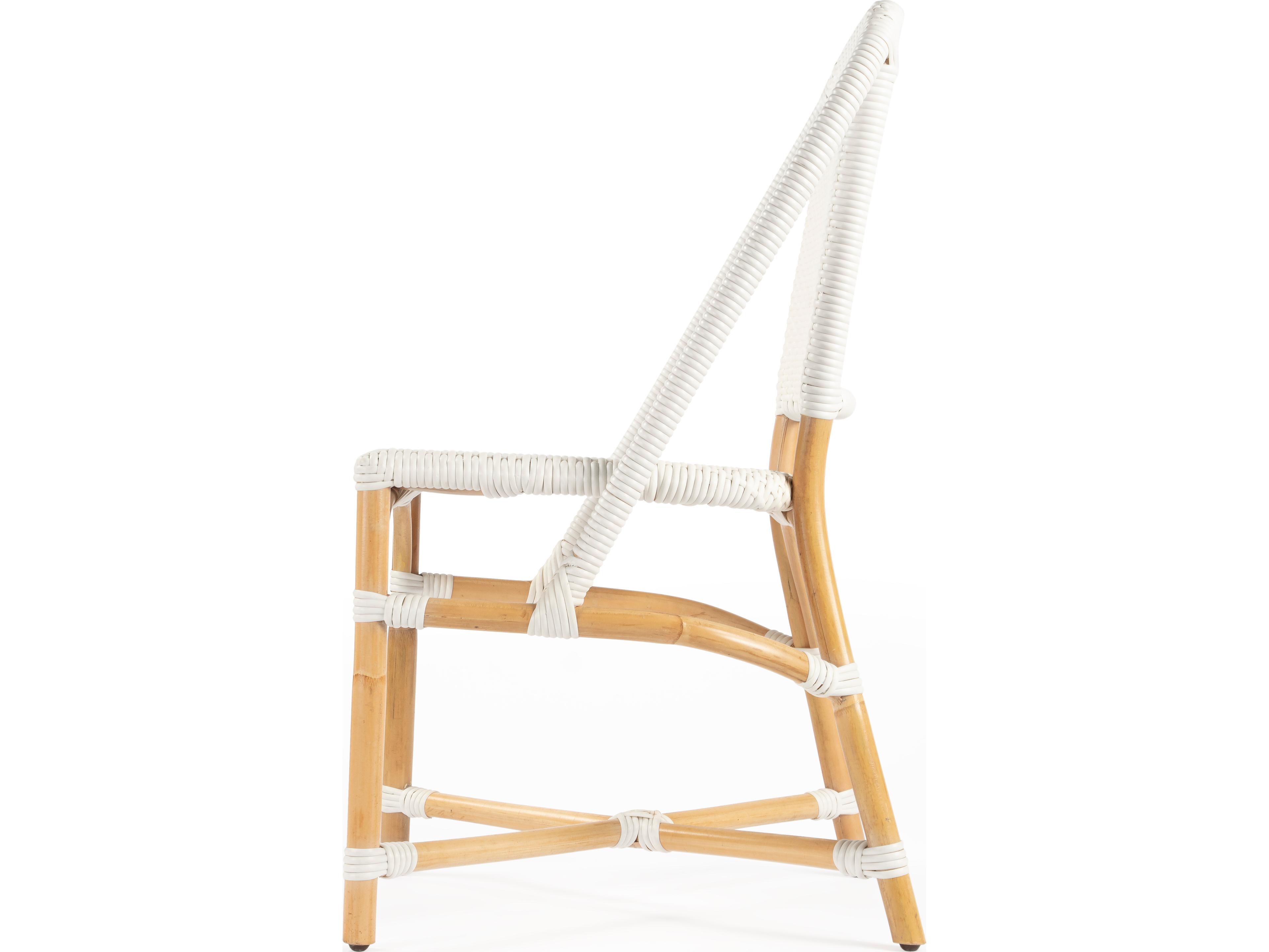 Butler Tenor Rattan White Armless Dining Chair