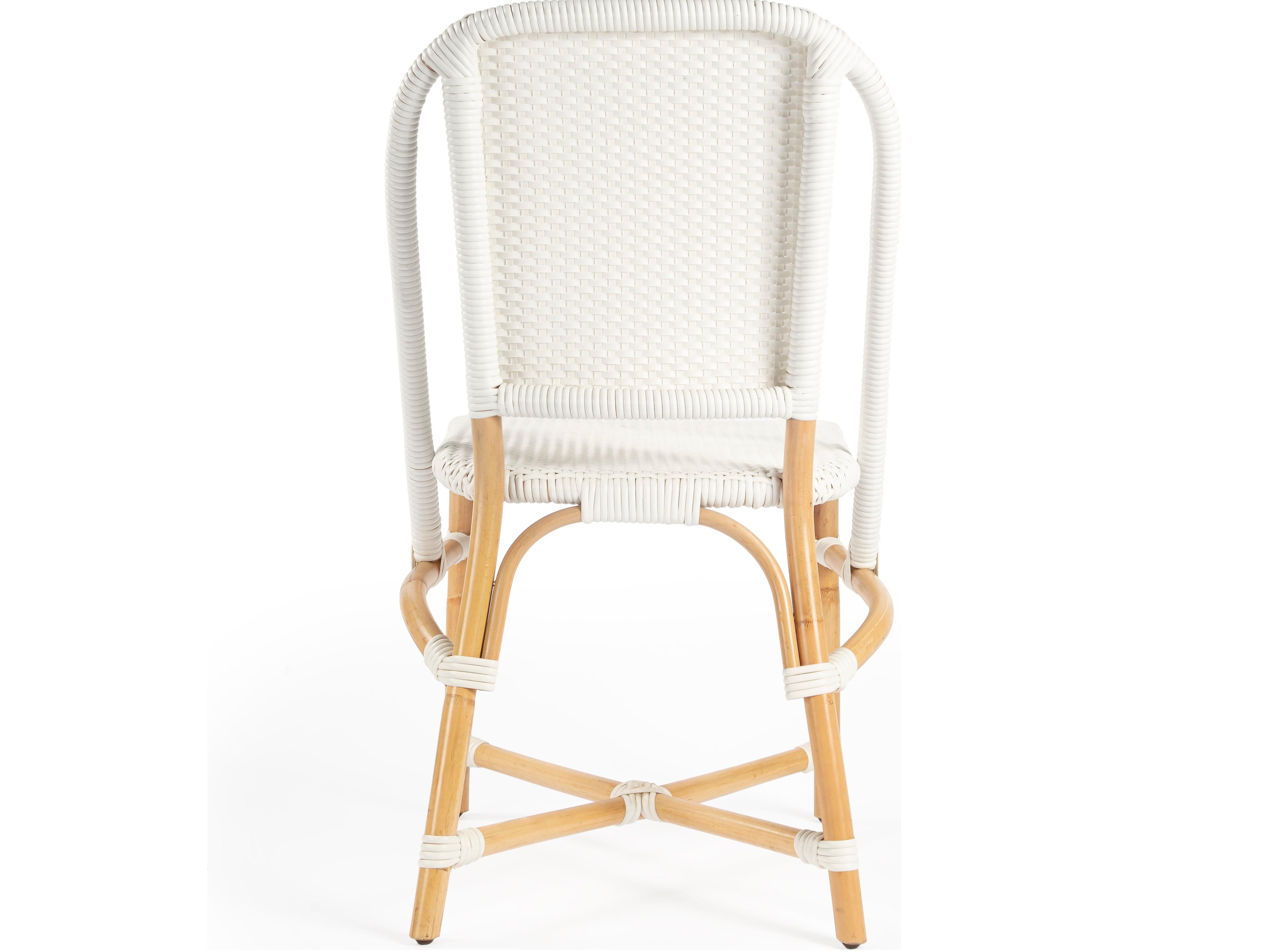 Butler Tenor Rattan White Armless Dining Chair