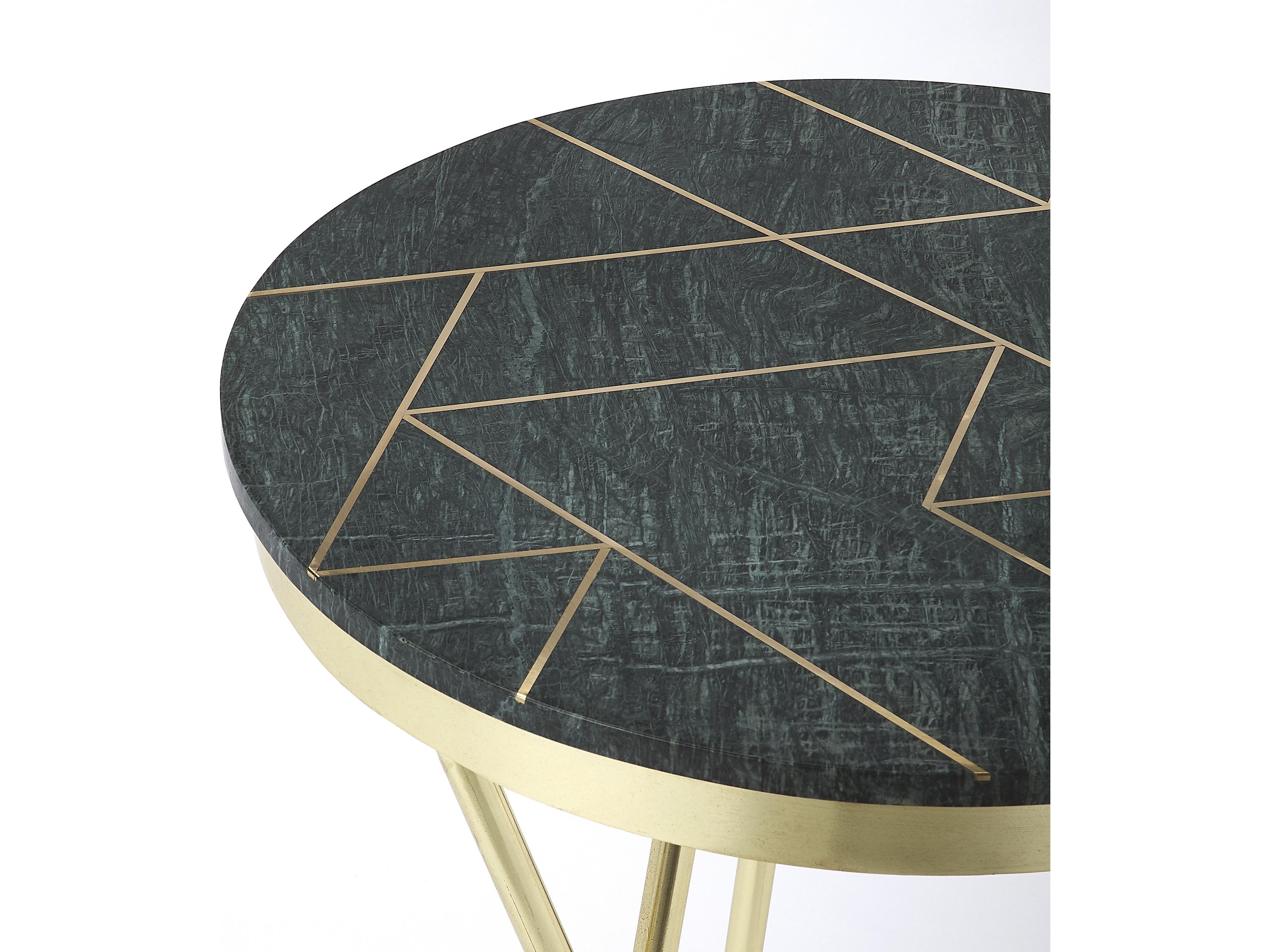 Butler Haven Round Marble Metalworks End Table