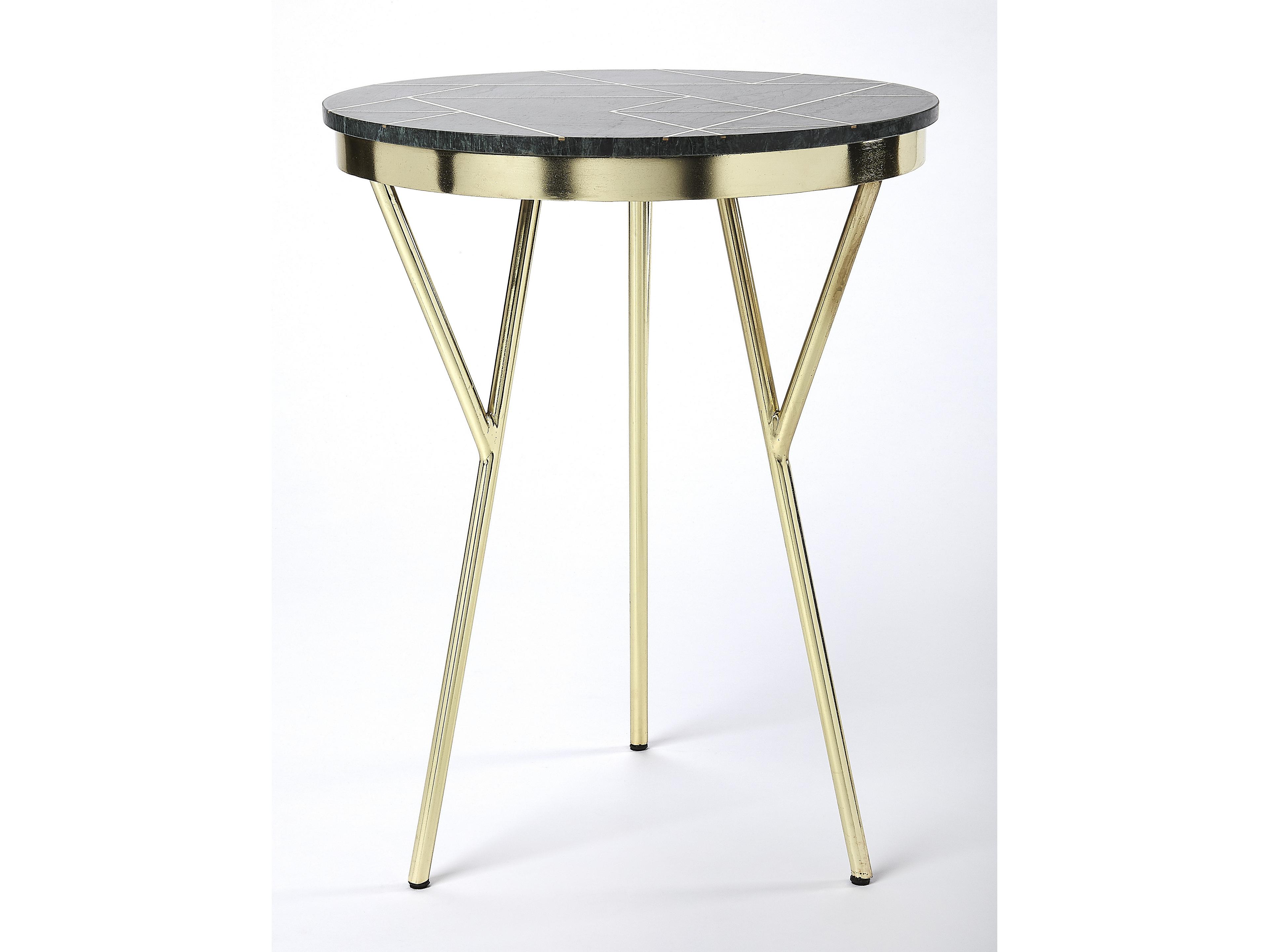Butler Haven Round Marble Metalworks End Table