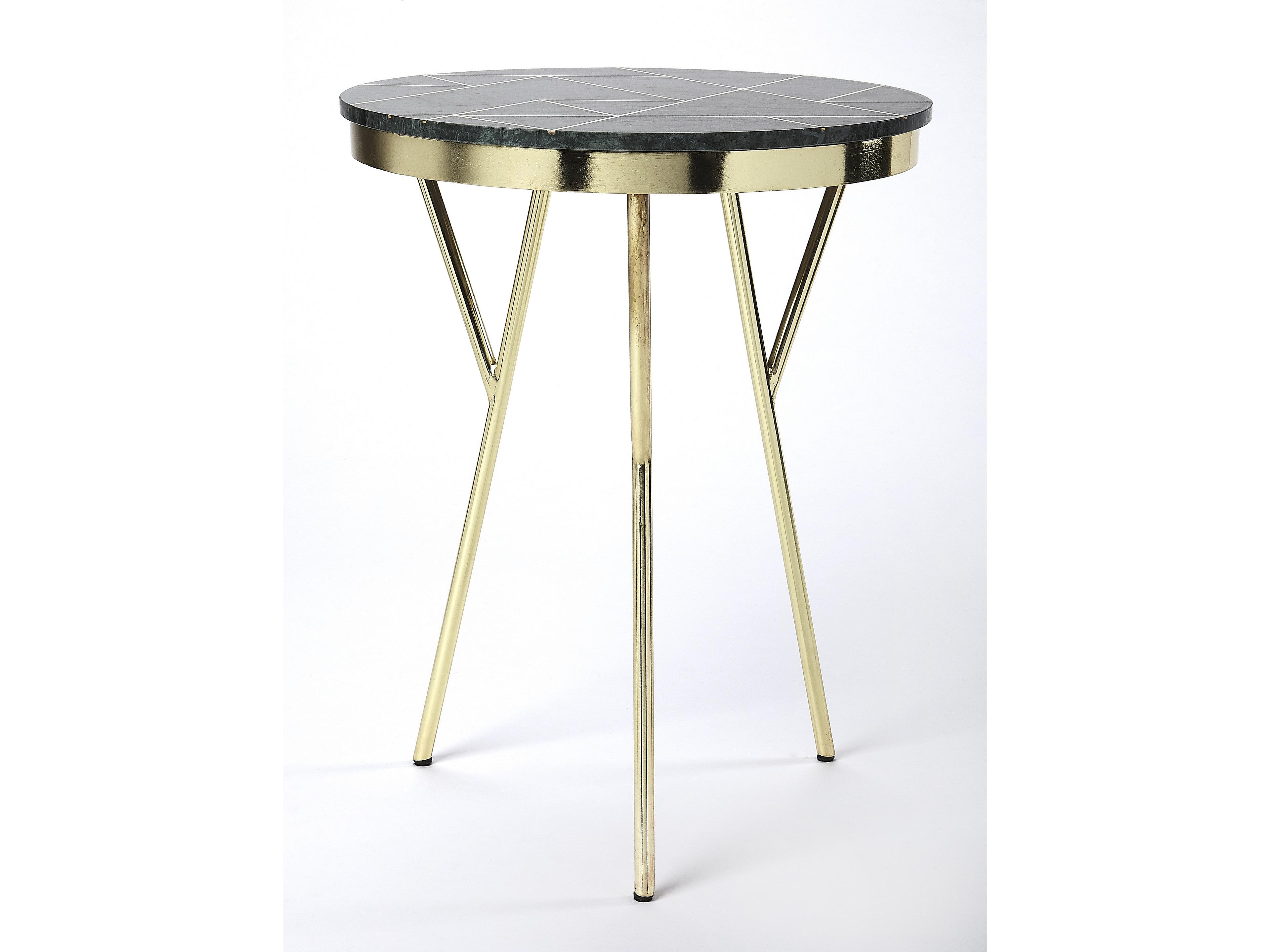 Butler Haven Round Marble Metalworks End Table