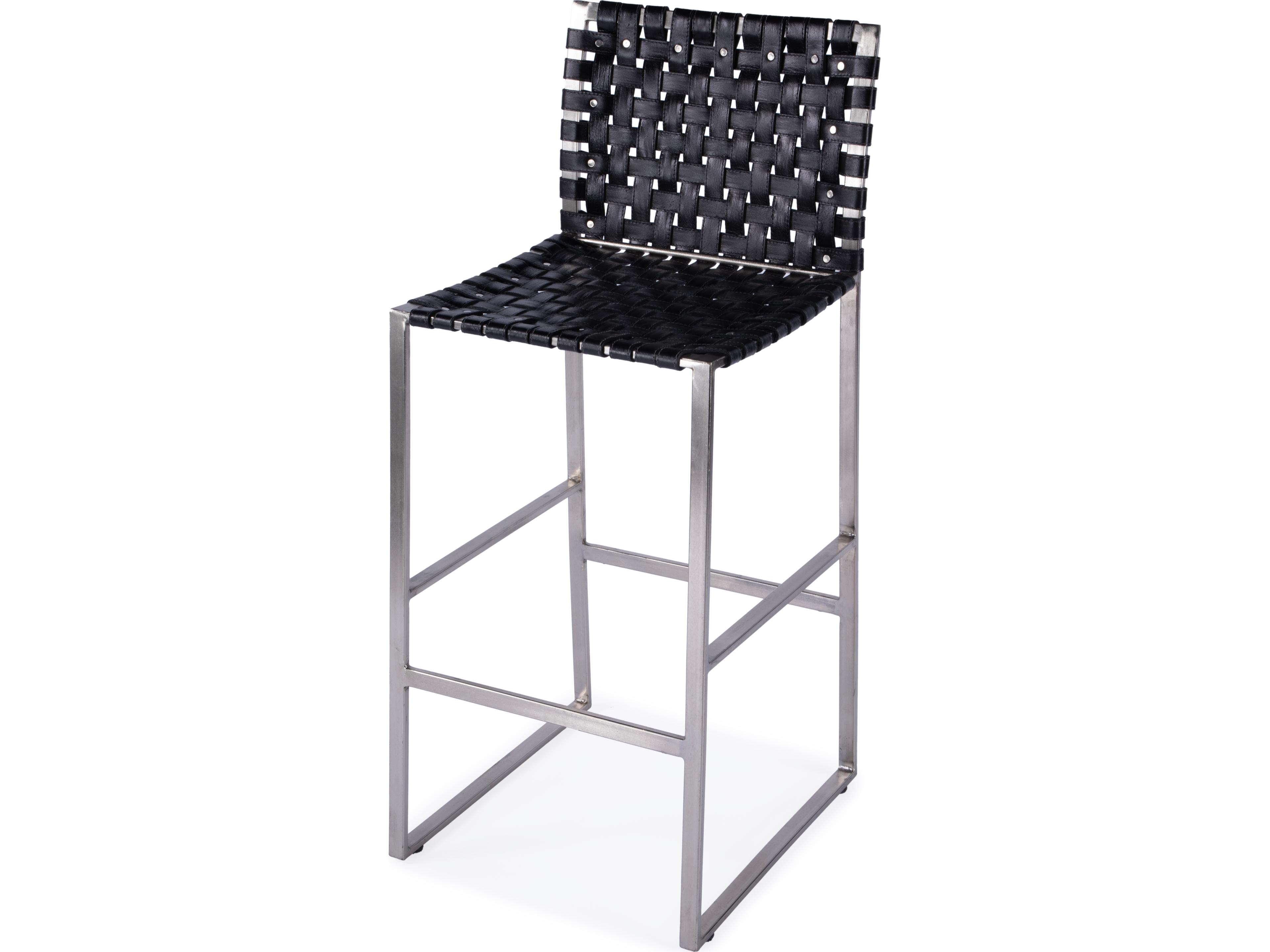 Butler Urban Black Leather Bar Stool
