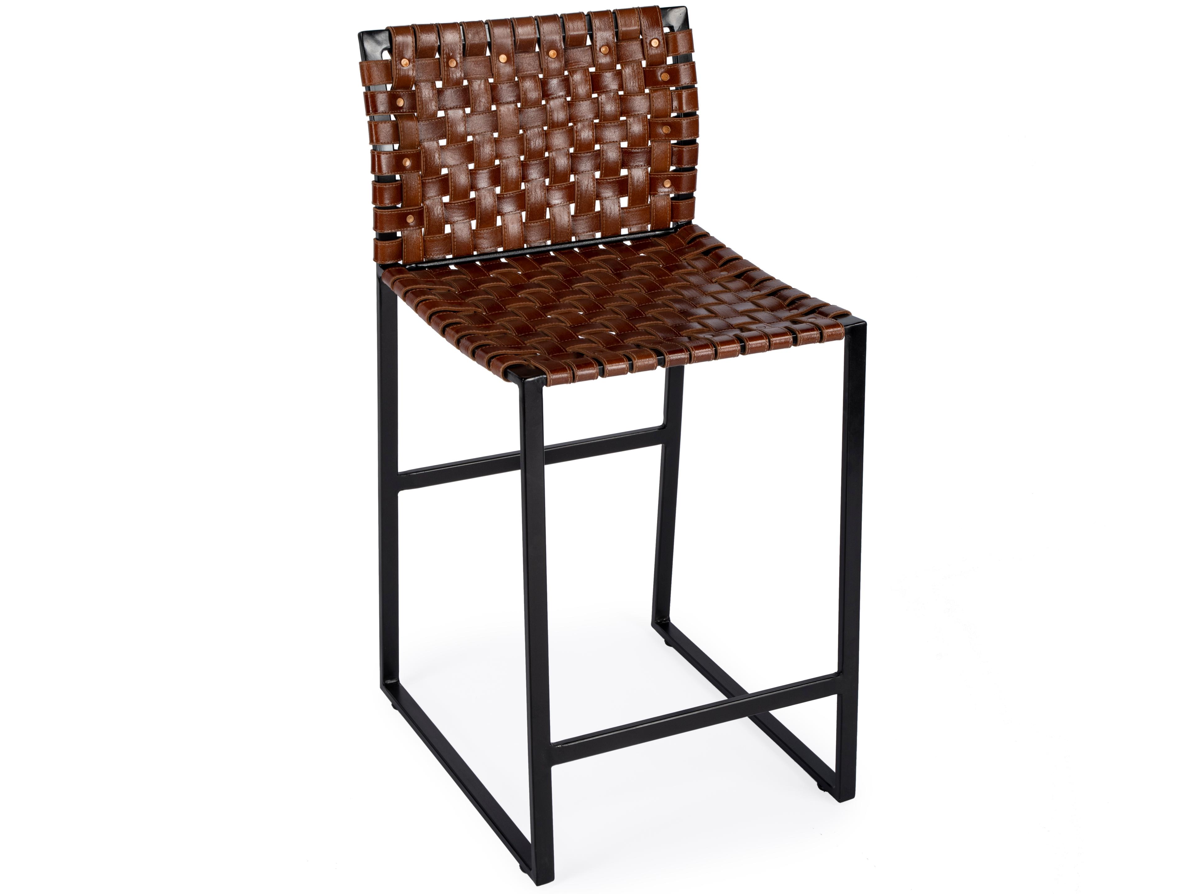 Urban Brown Leather Counter Stool