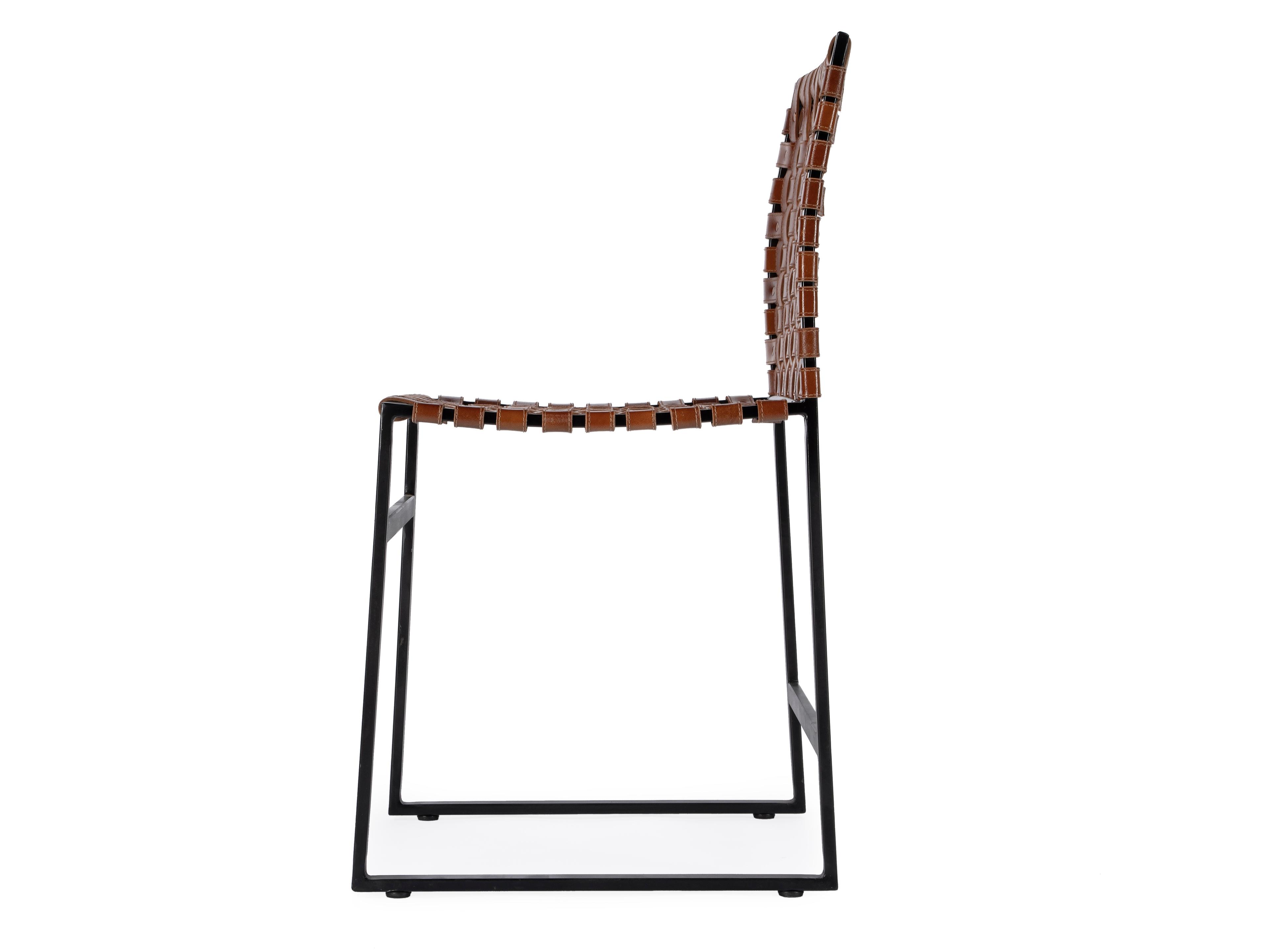 Butler Urban Brown Leather Armless Dining Chair