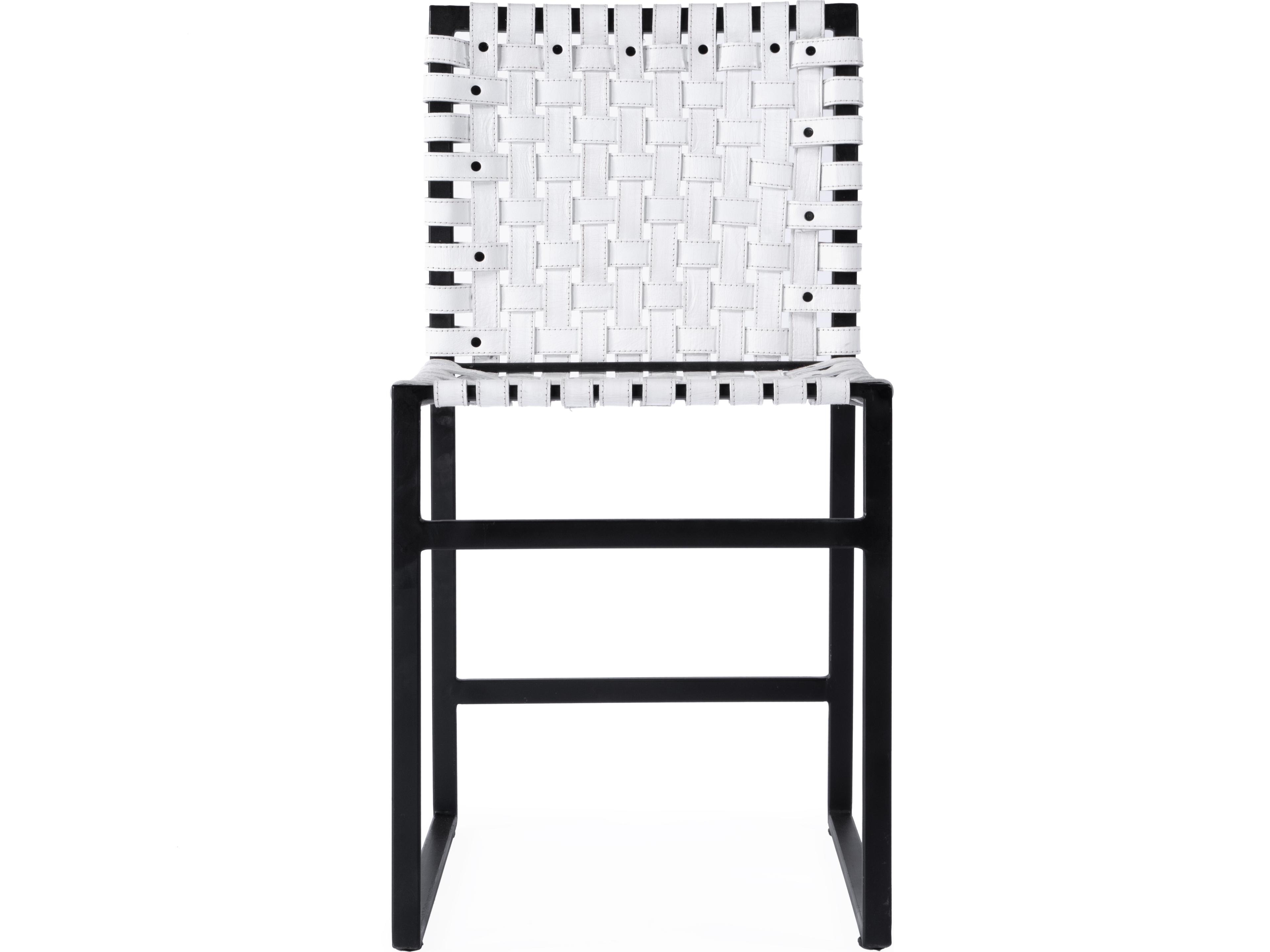 Butler Urban White Leather Armless Dining Chair