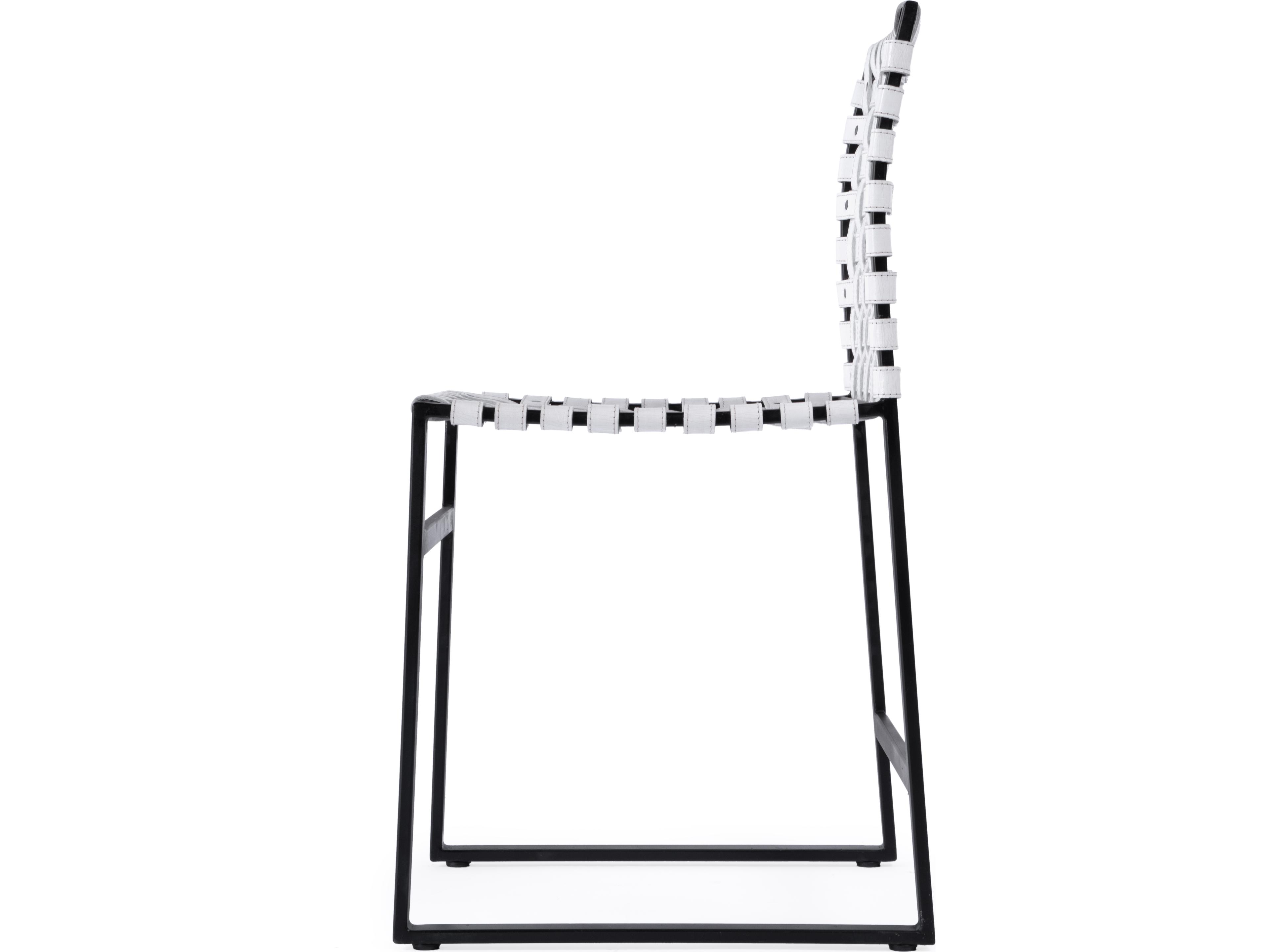 Butler Urban White Leather Armless Dining Chair