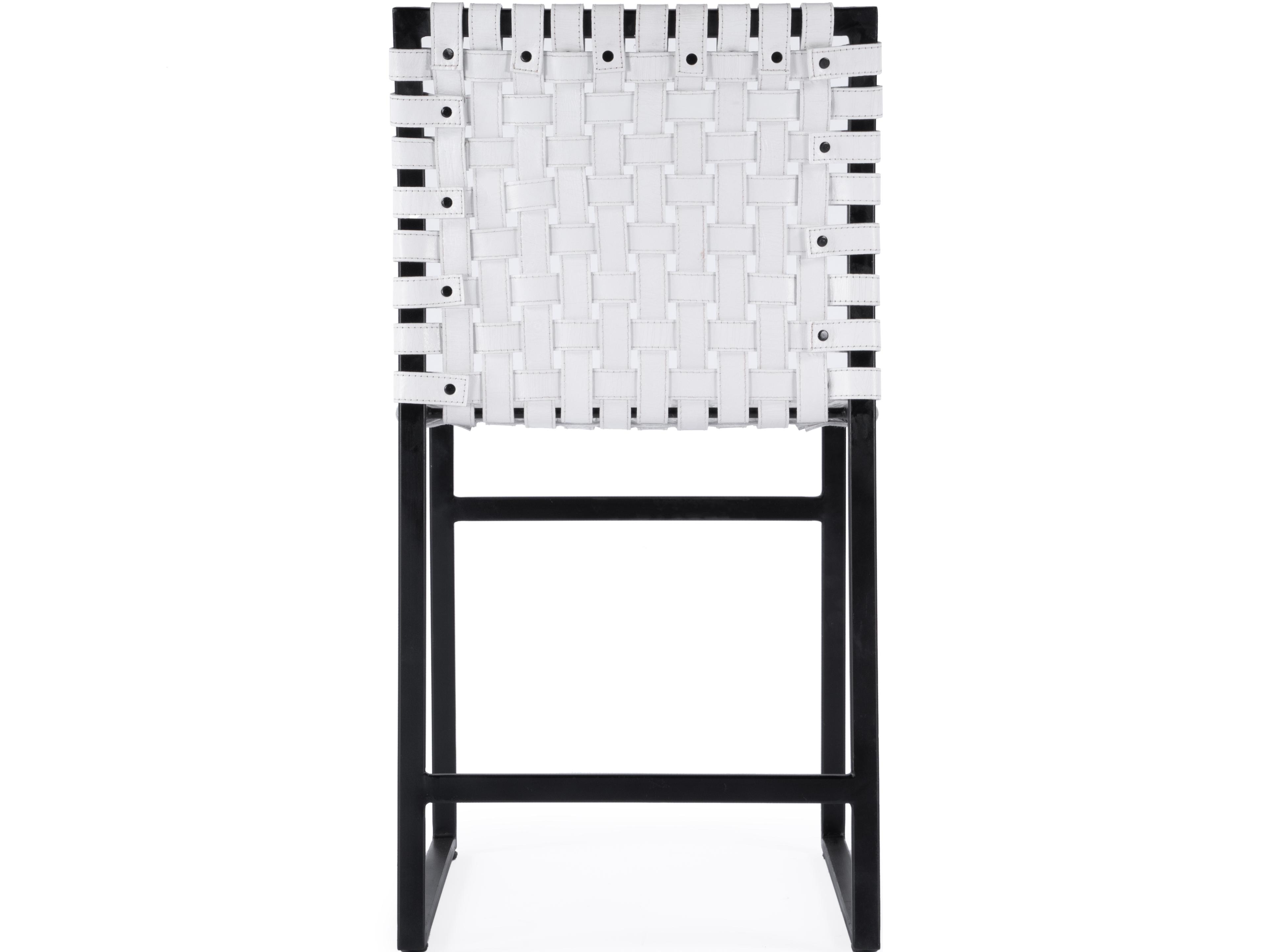 Butler Urban White Leather Armless Dining Chair