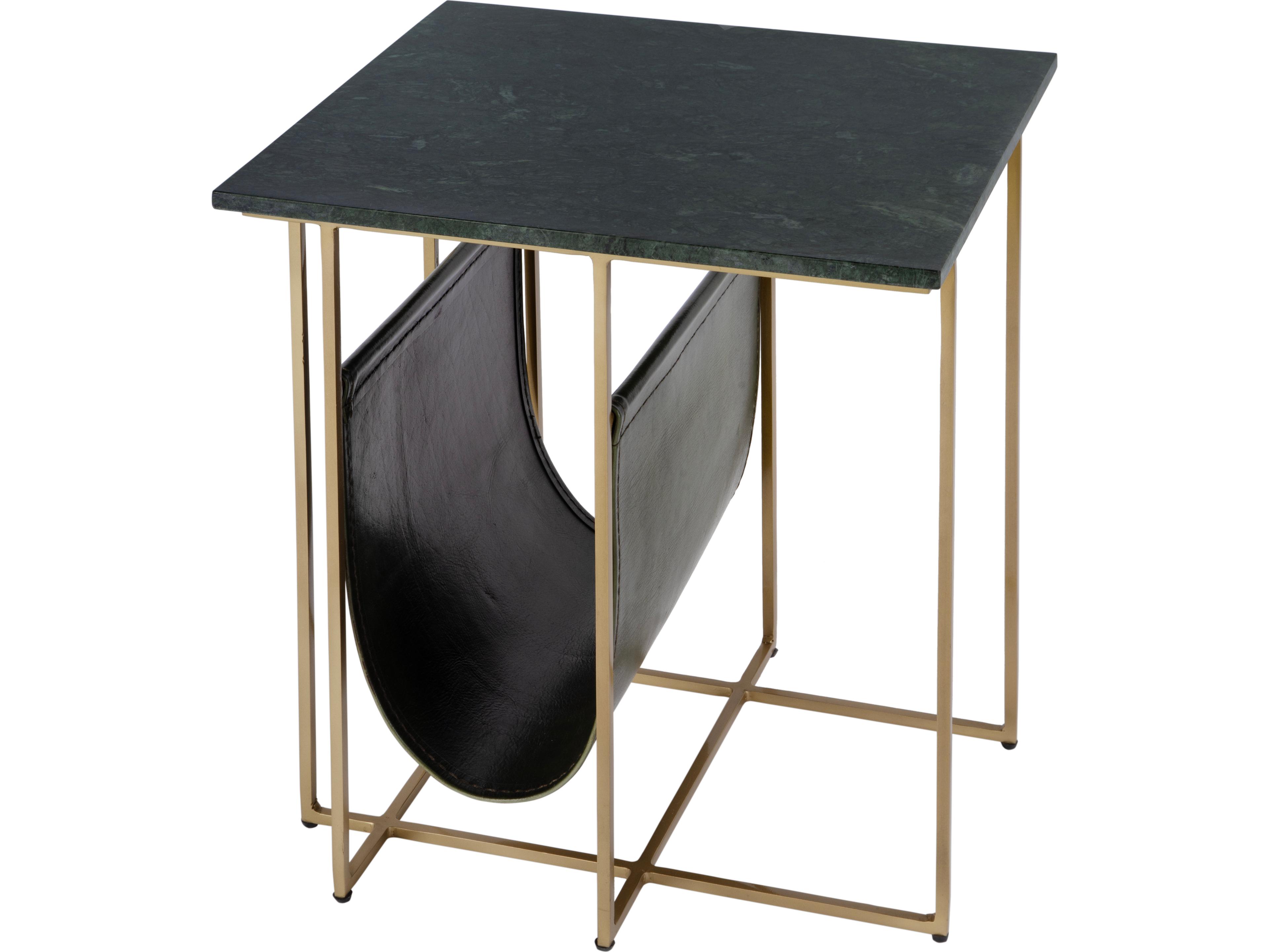 Stephanik Rectangular Green Marble End Table