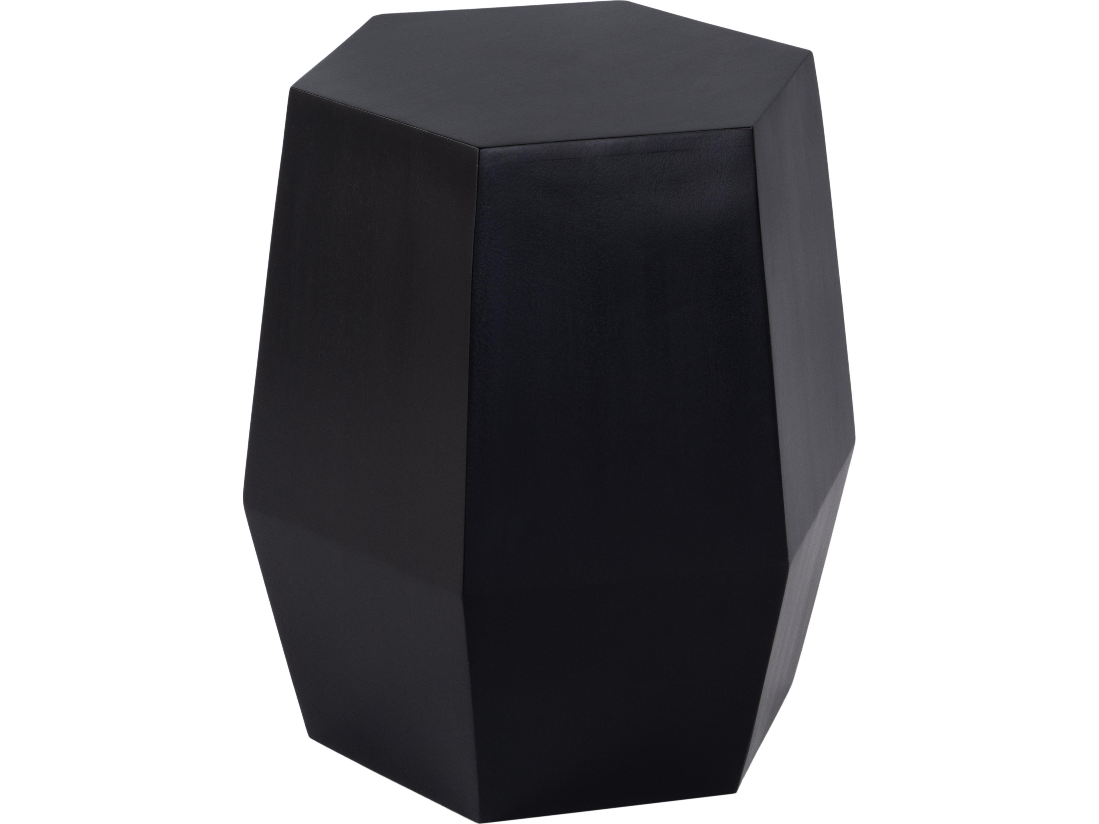 Gulchatai Hexagon Wood Black End Table