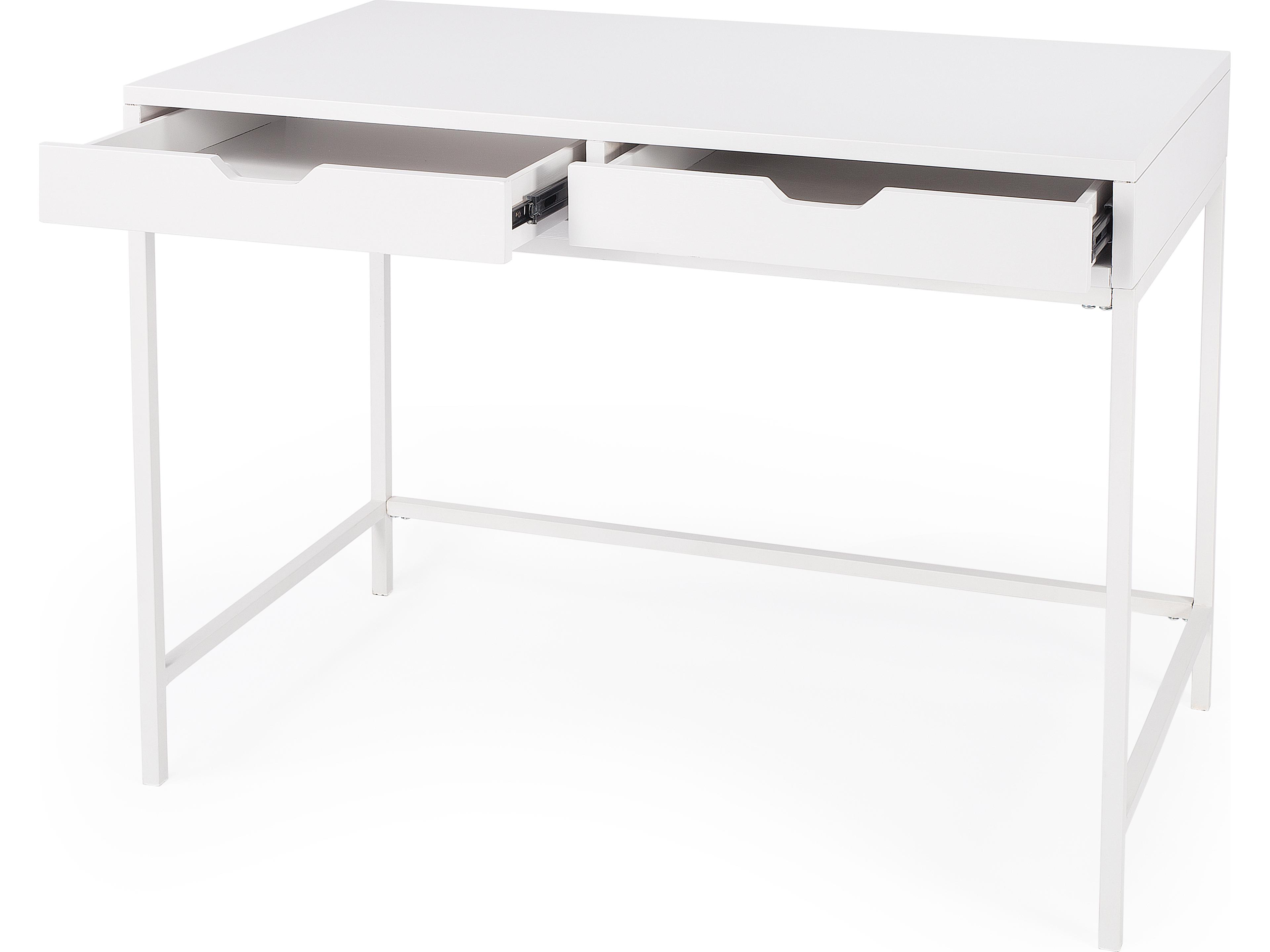 Butler Belka Smooth White Mahogany Wood Writing Desk