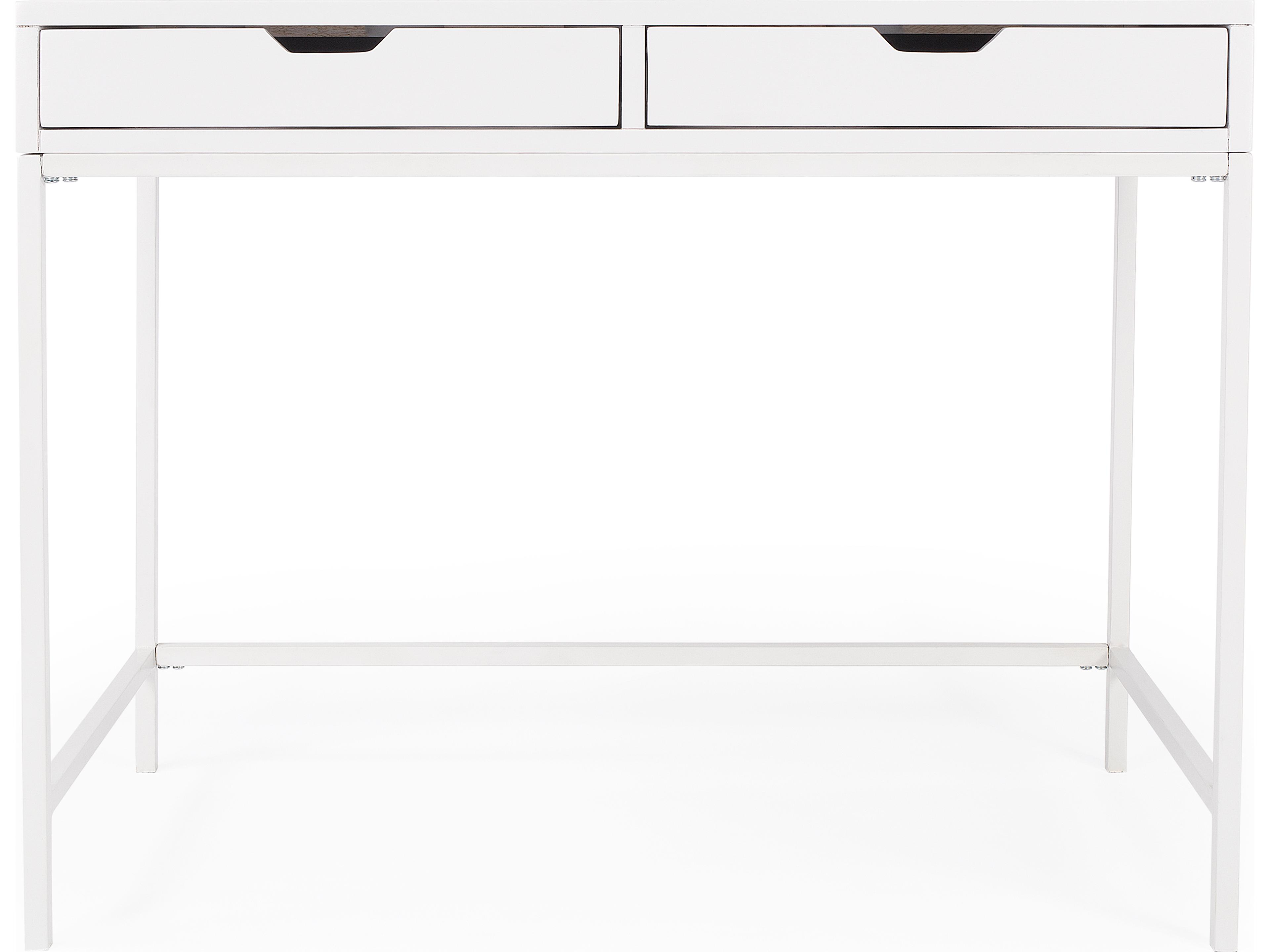 Butler Belka Smooth White Mahogany Wood Writing Desk