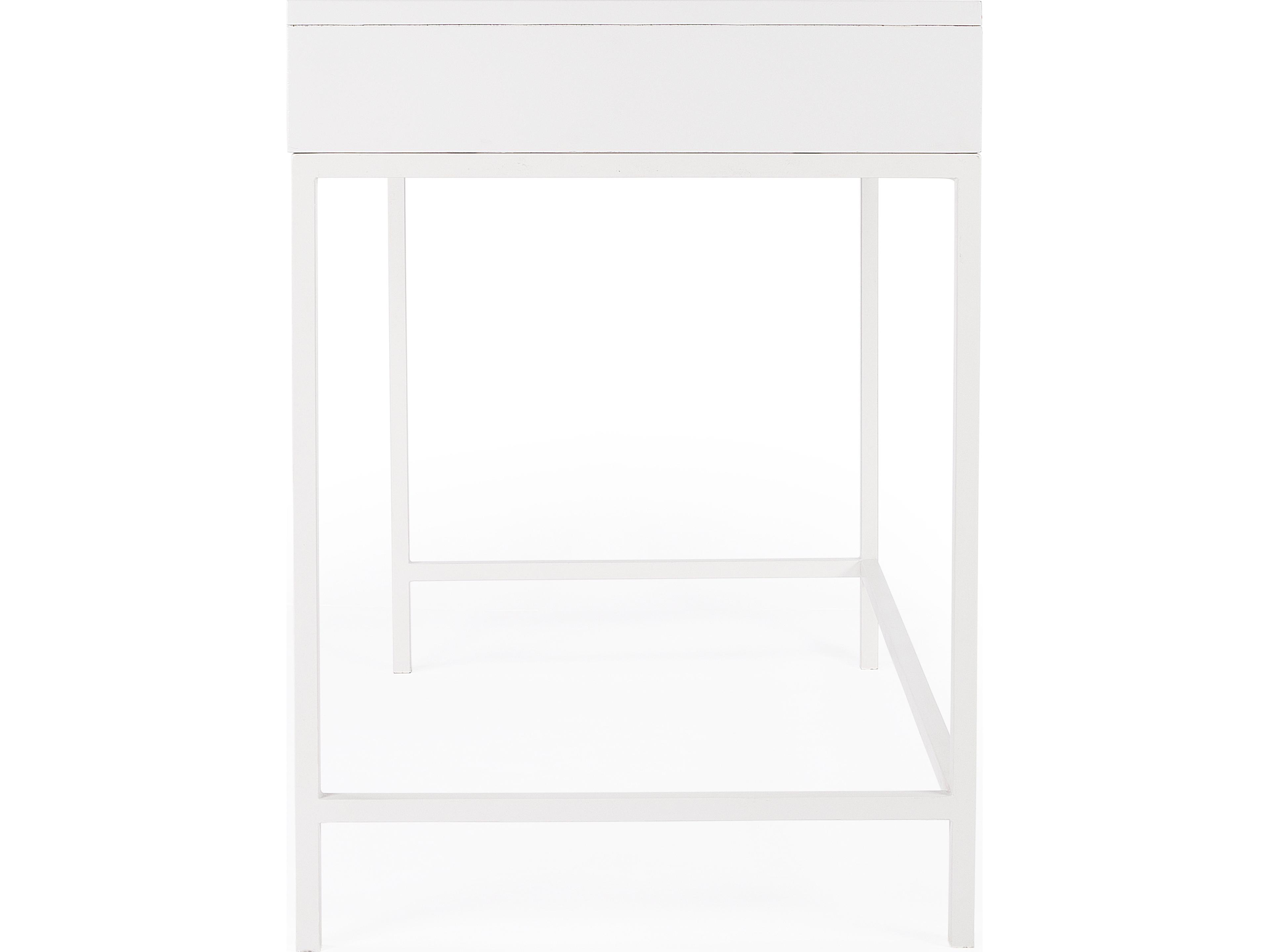 Butler Belka Smooth White Mahogany Wood Writing Desk