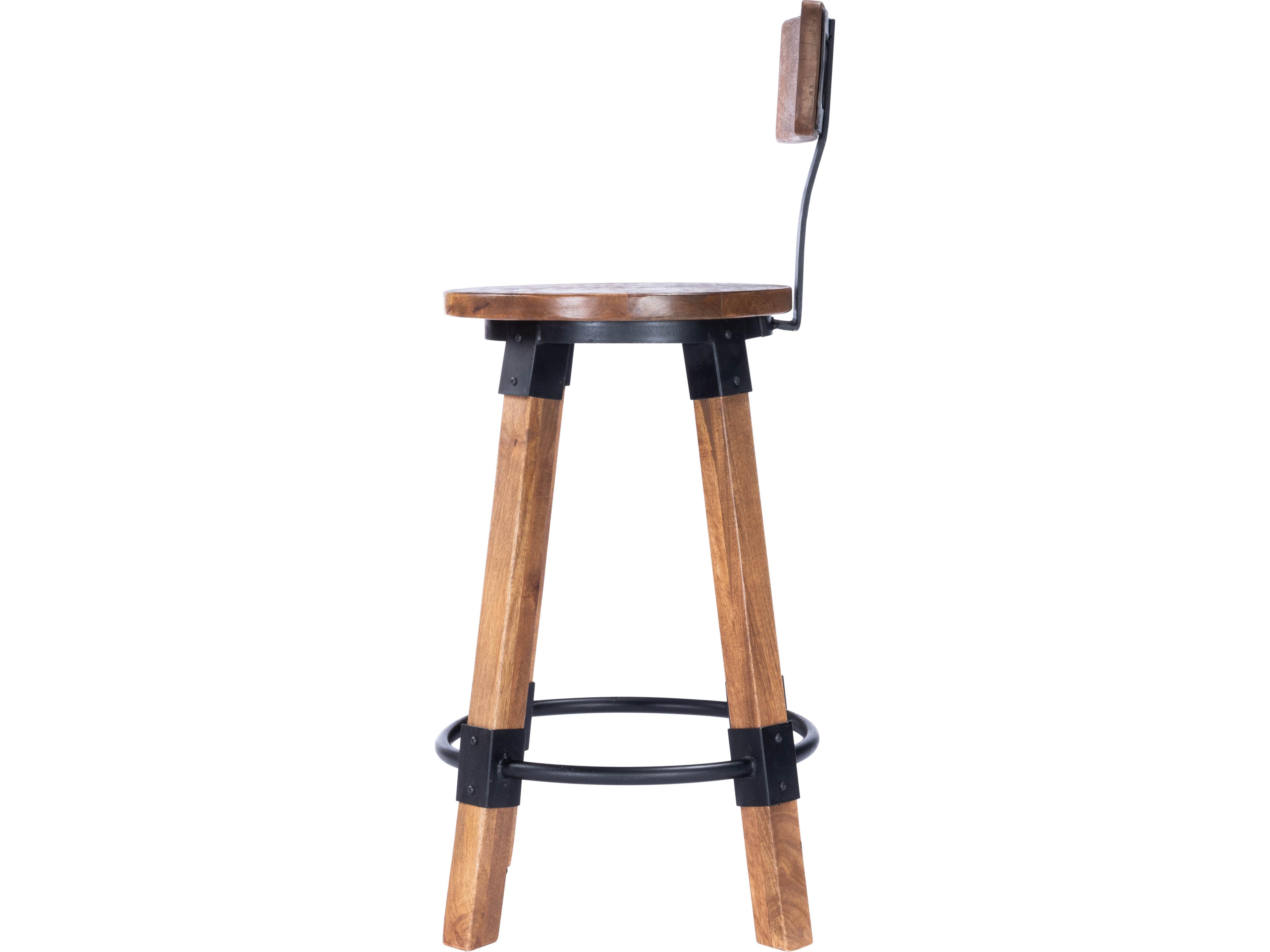 Butler Masterson Industrial Chic Mango Wood Counter Stool