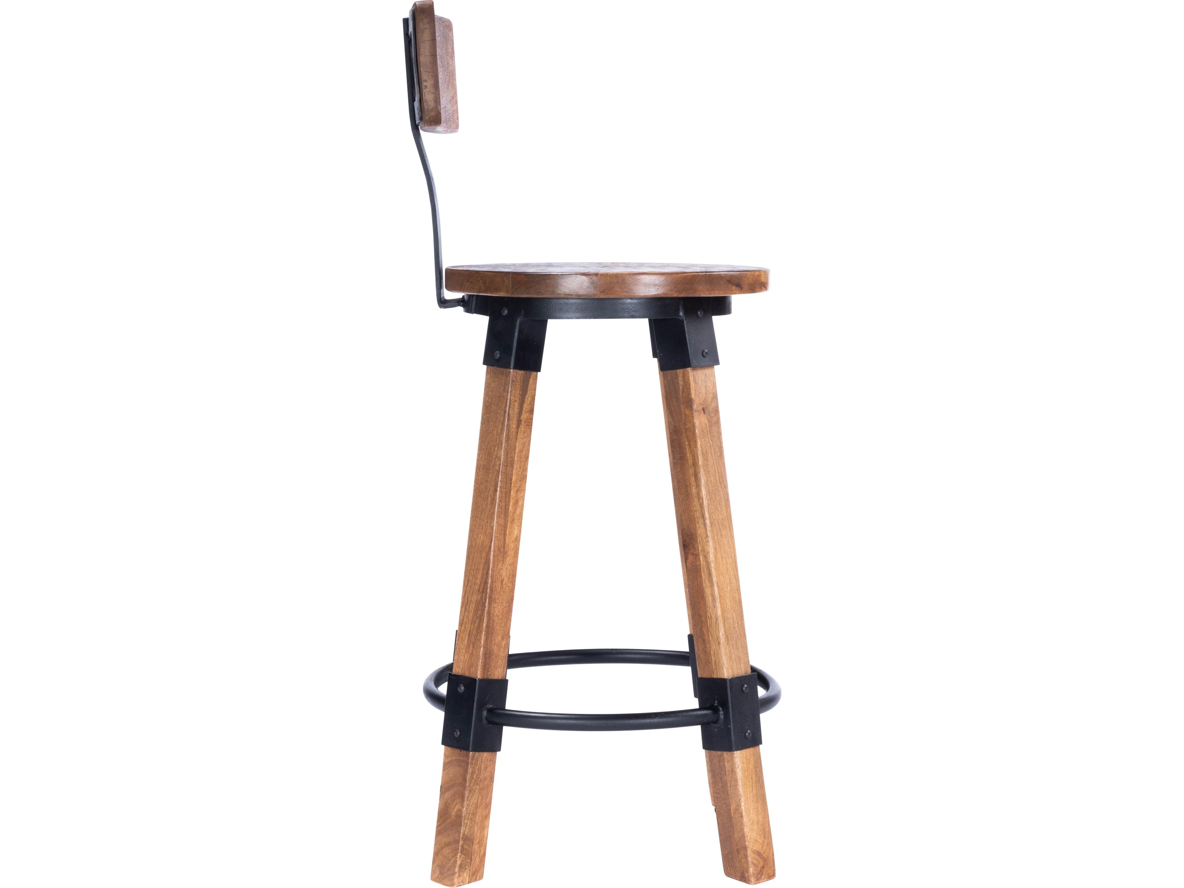Butler Masterson Industrial Chic Mango Wood Counter Stool