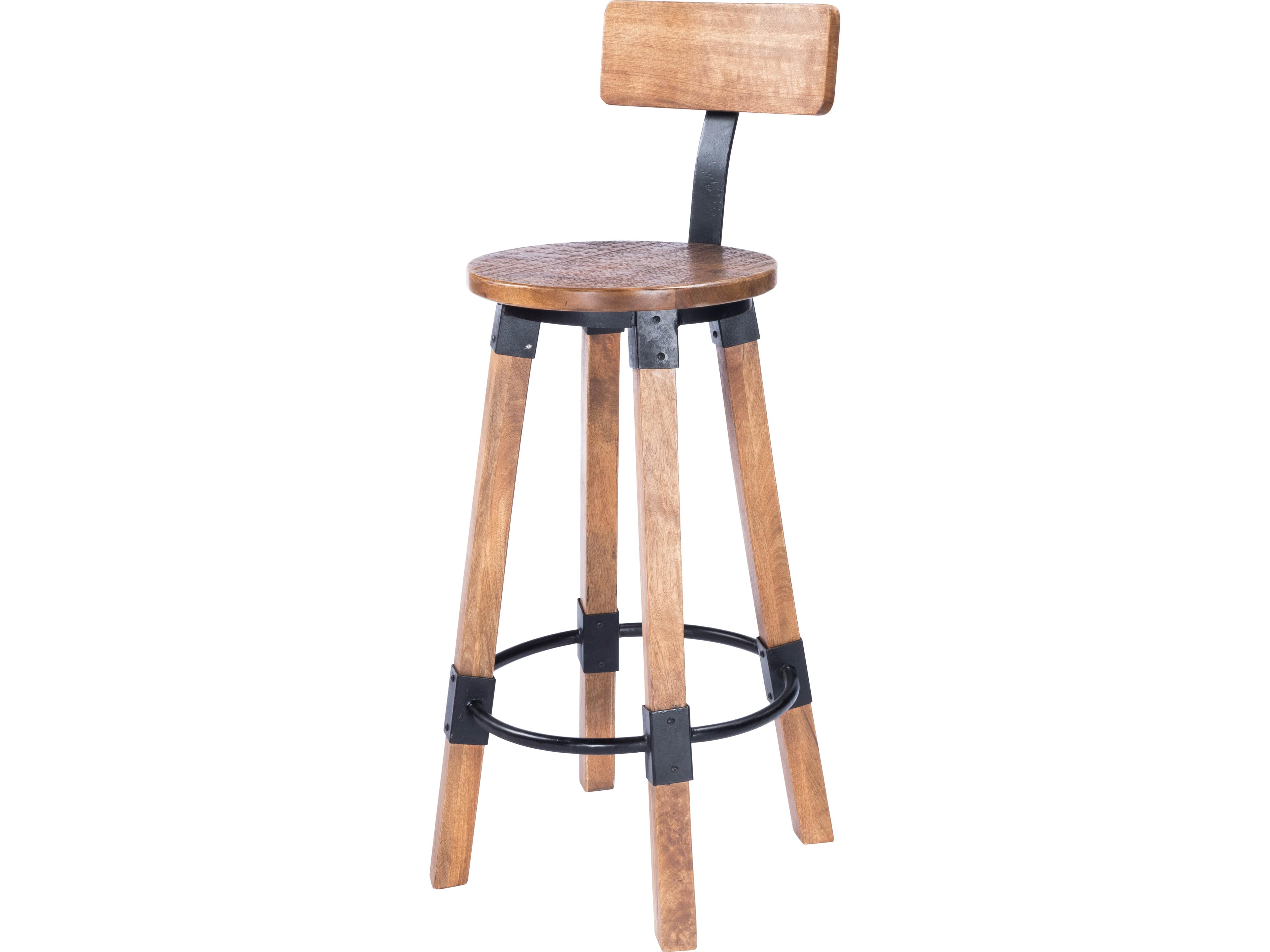 Masterson Industrial Chic Brown Mango Wood Bar Stool