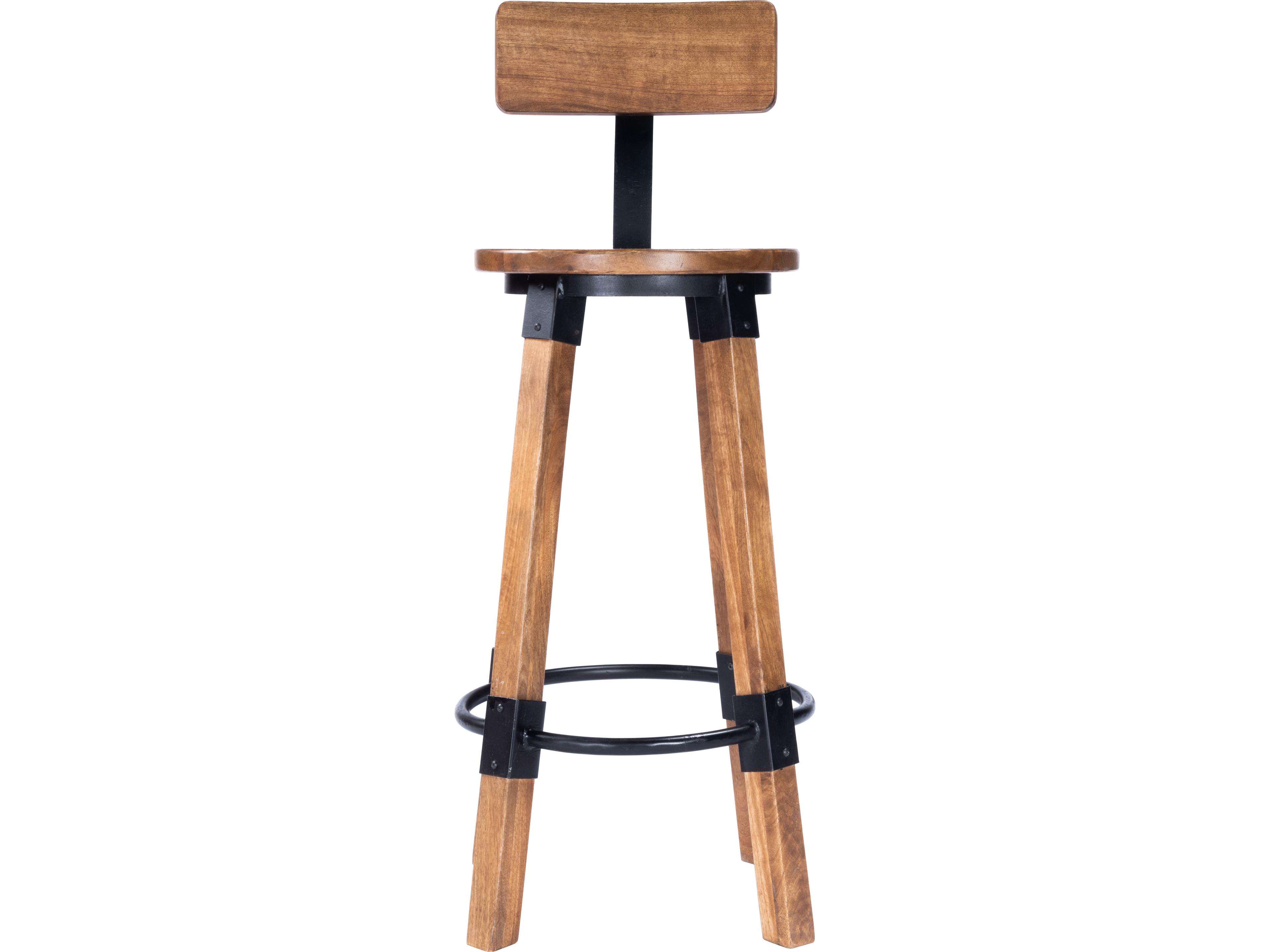 Butler Masterson Industrial Chic Brown Mango Wood Bar Stool
