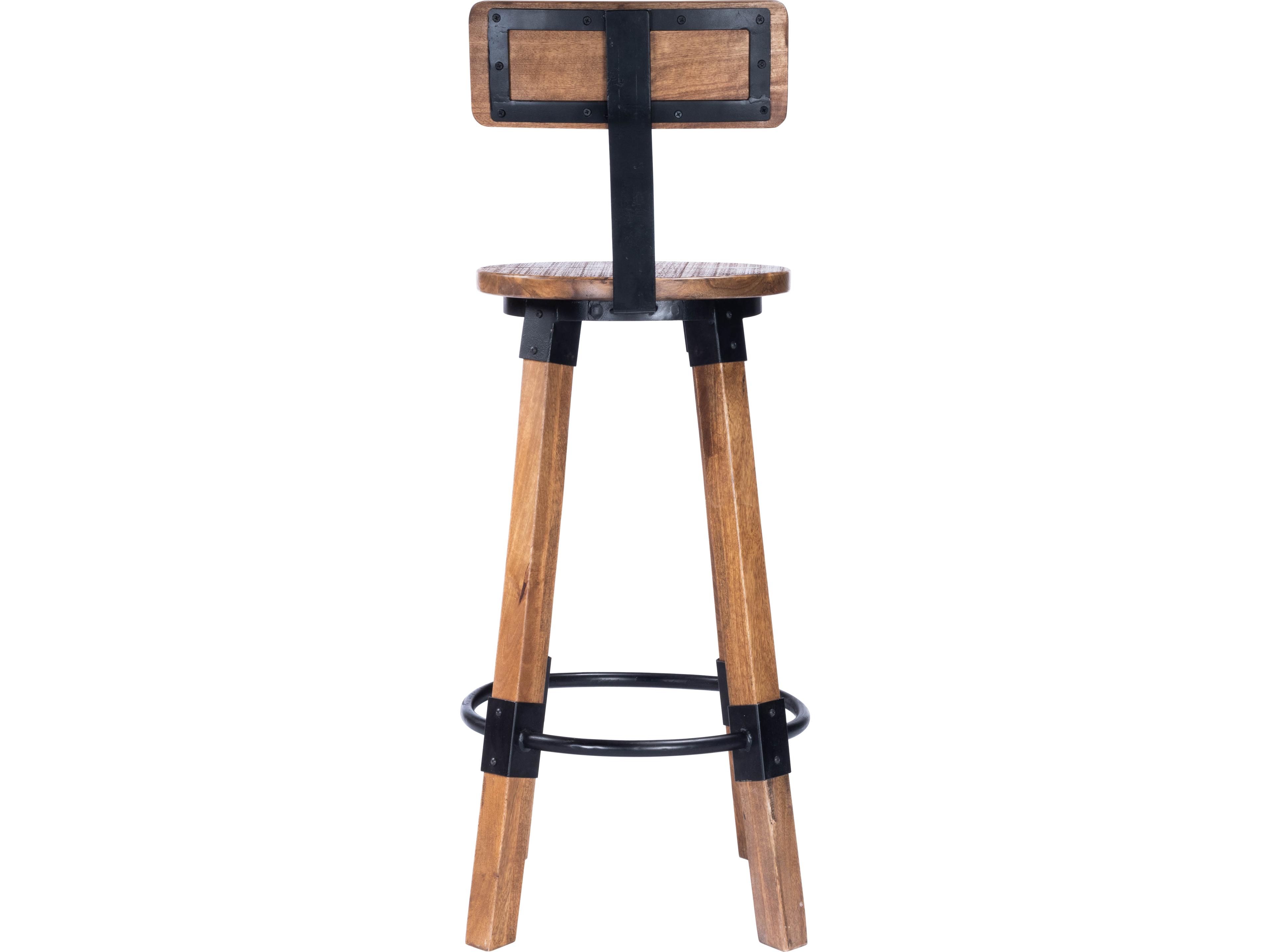 Butler Masterson Industrial Chic Brown Mango Wood Bar Stool