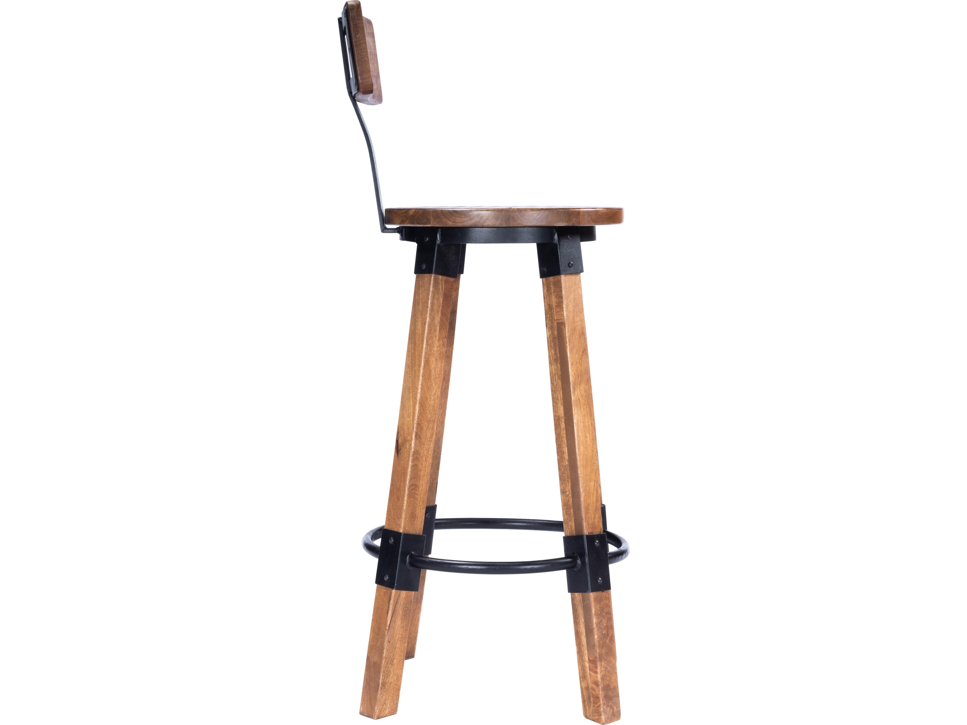 Butler Masterson Industrial Chic Brown Mango Wood Bar Stool