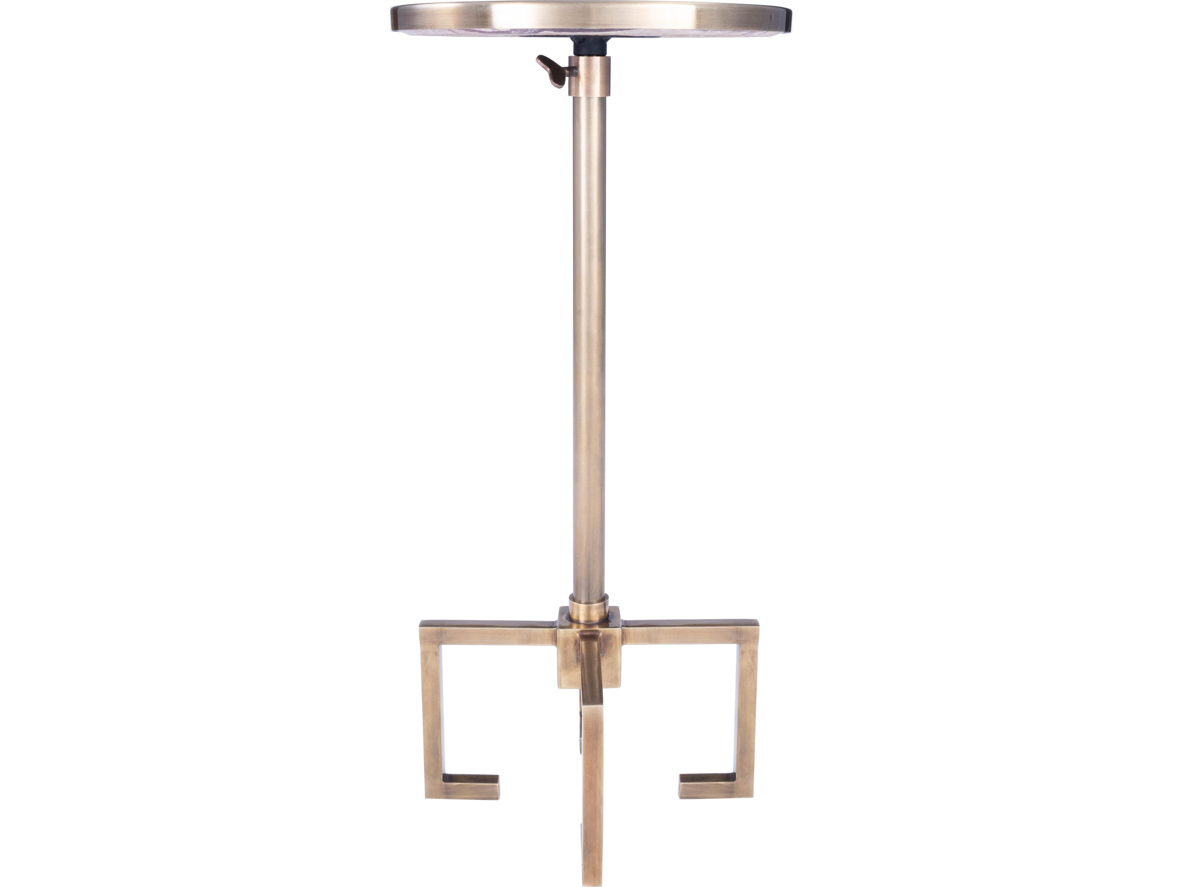 Butler Mash Round Marble Antique Gold End Table