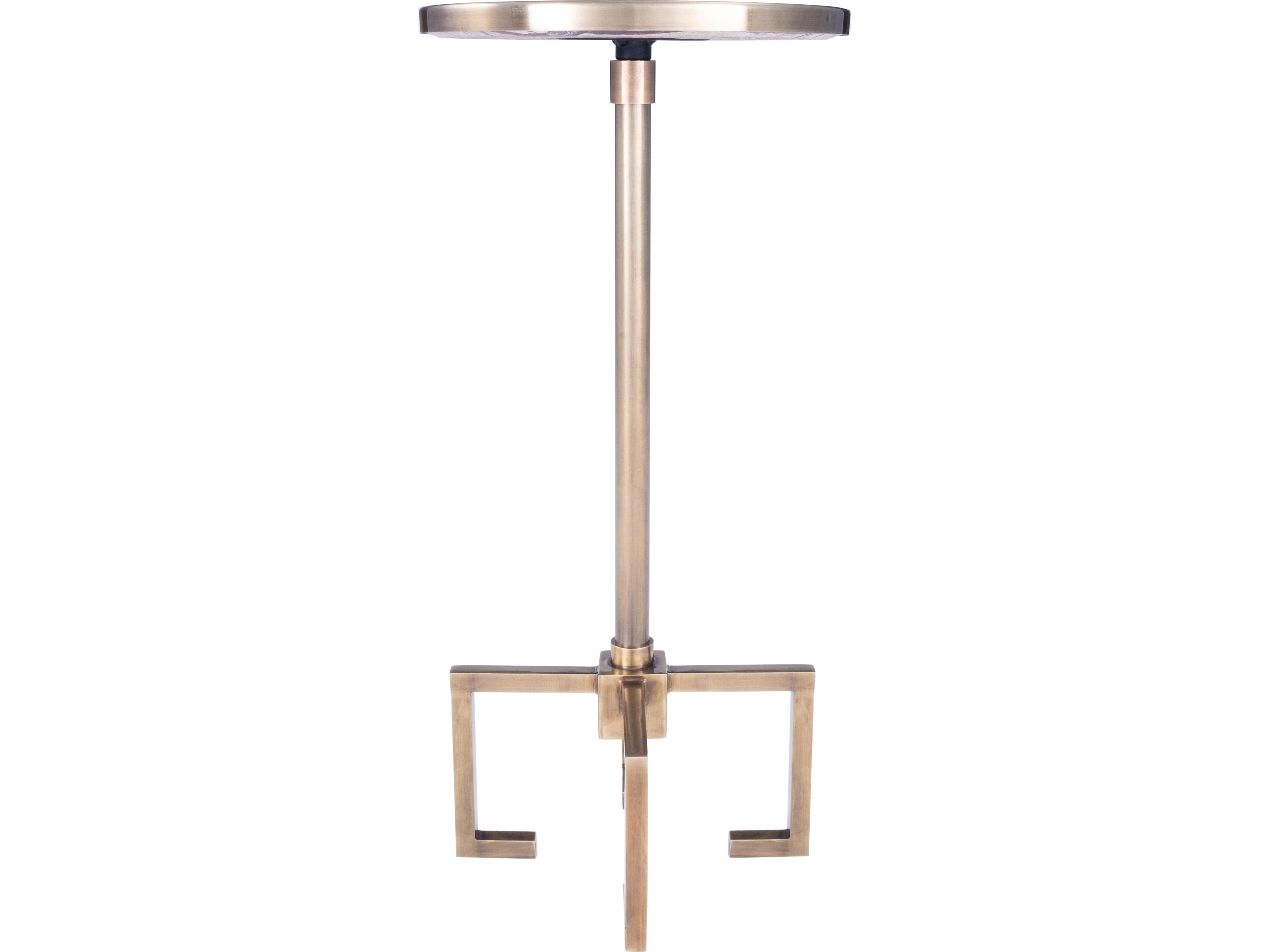 Butler Mash Round Marble Antique Gold End Table