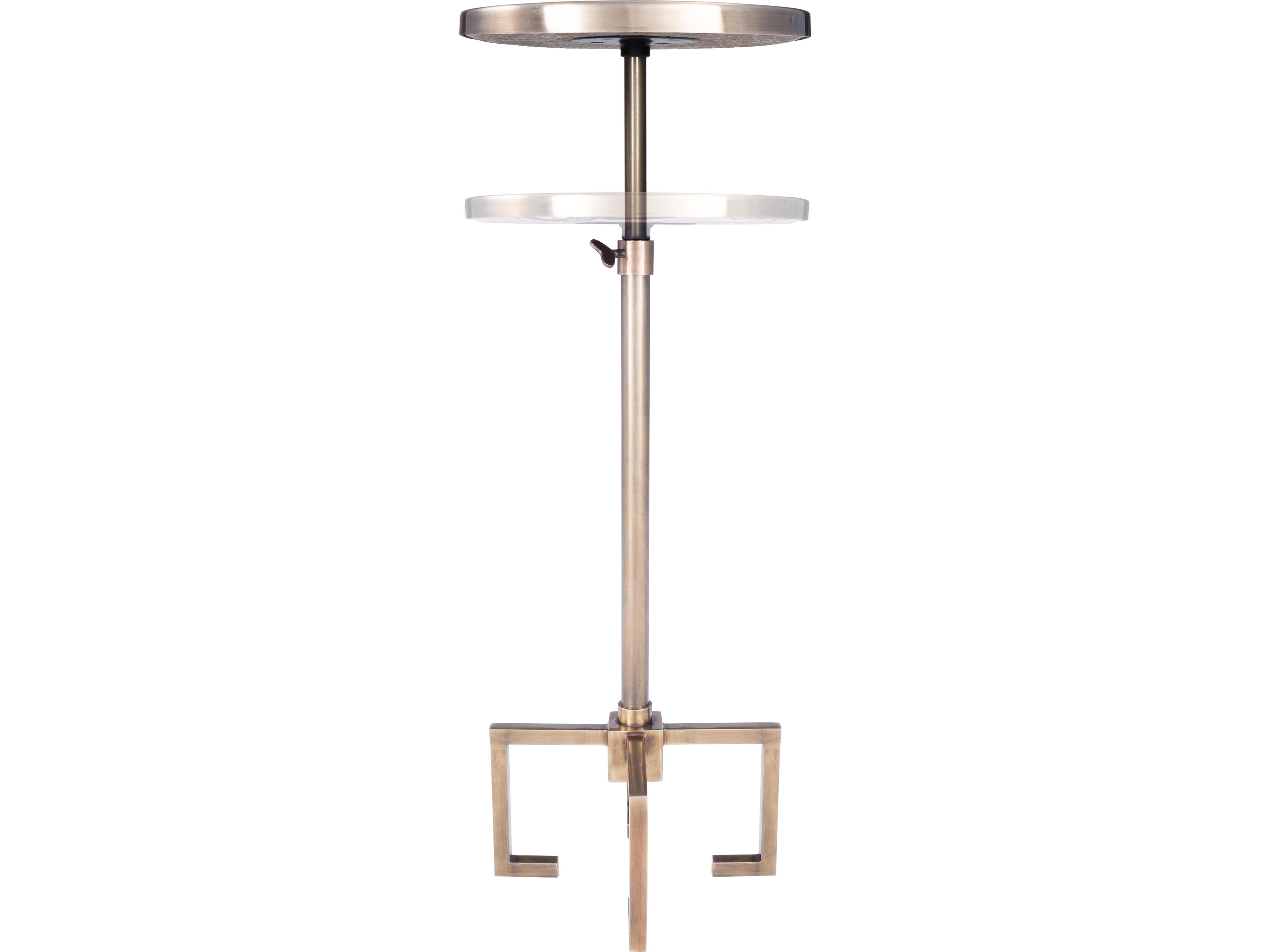 Butler Mash Round Marble Antique Gold End Table