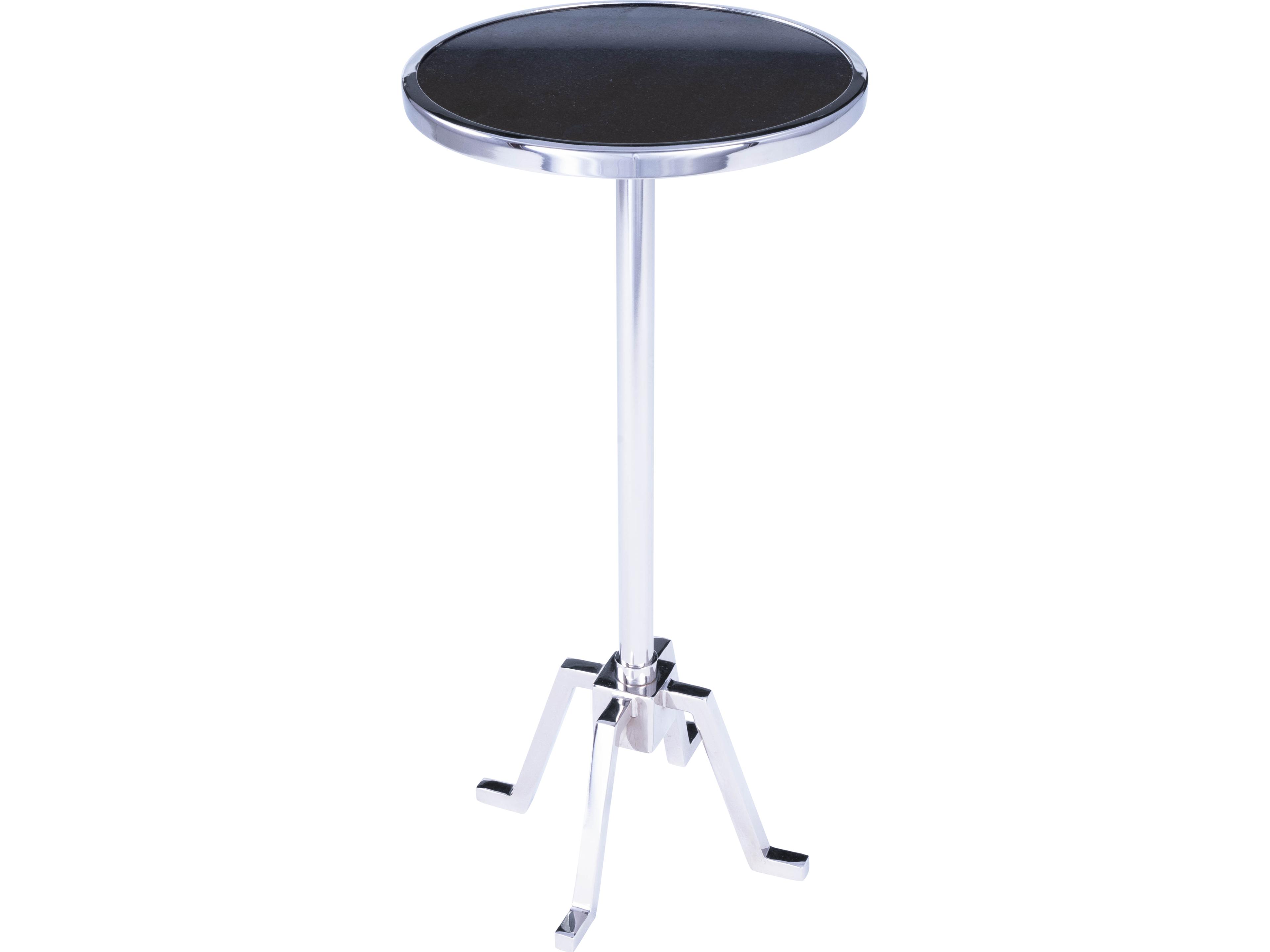 Butler Sash Round Marble Nickel End Table