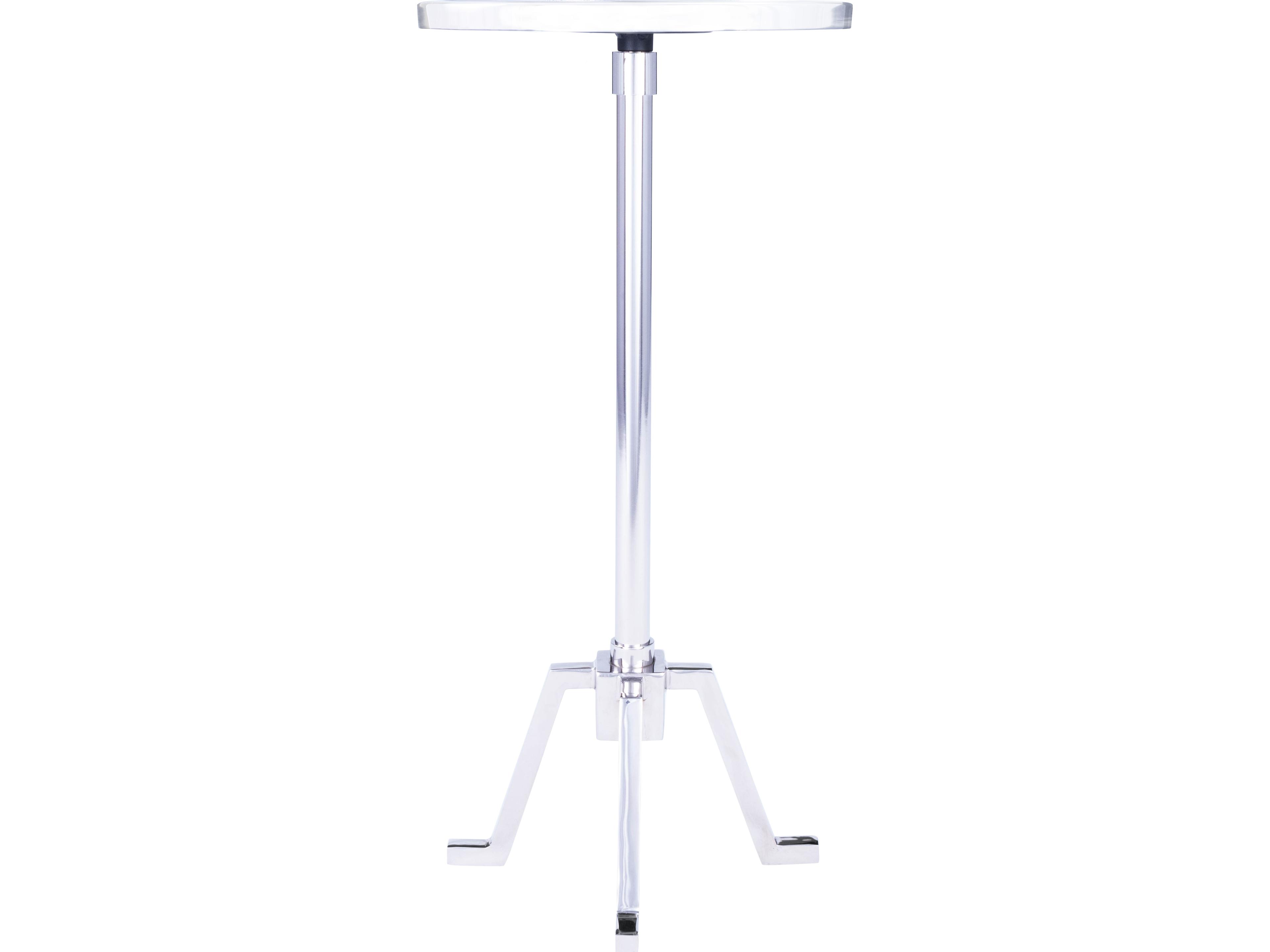 Butler Sash Round Marble Nickel End Table