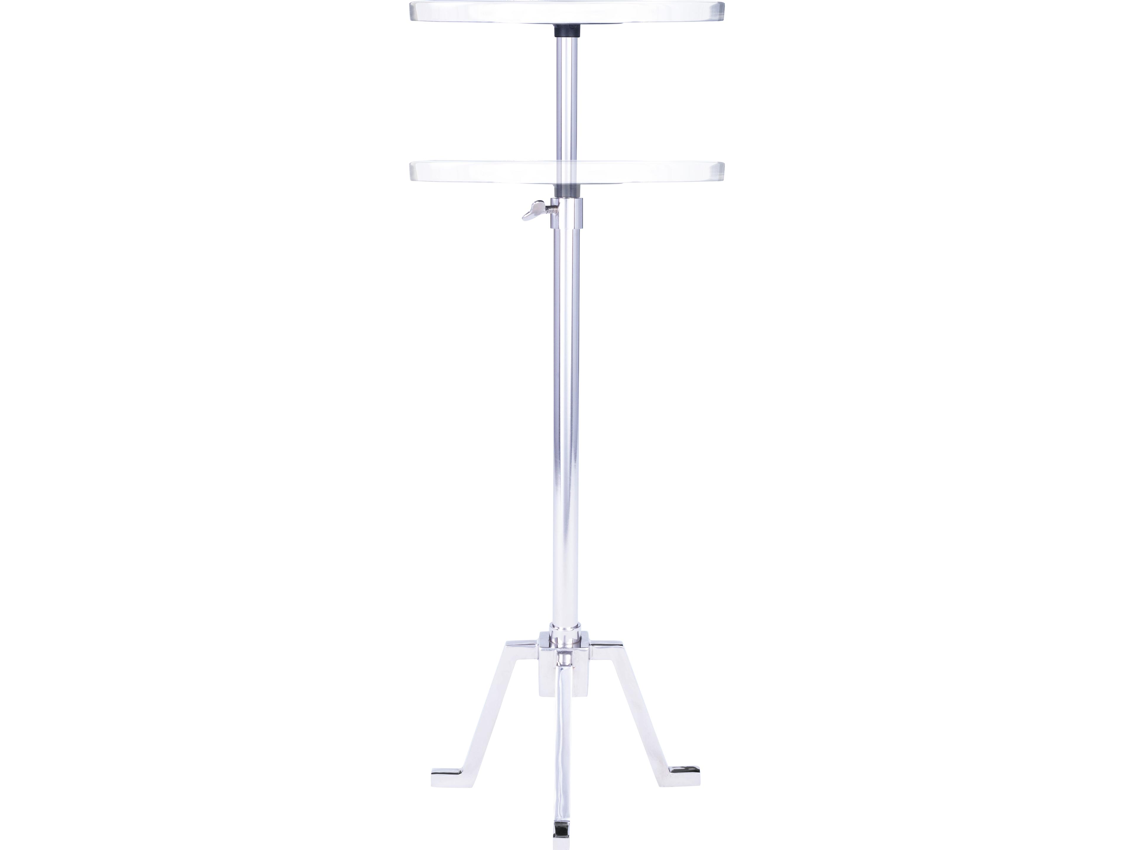 Butler Sash Round Marble Nickel End Table