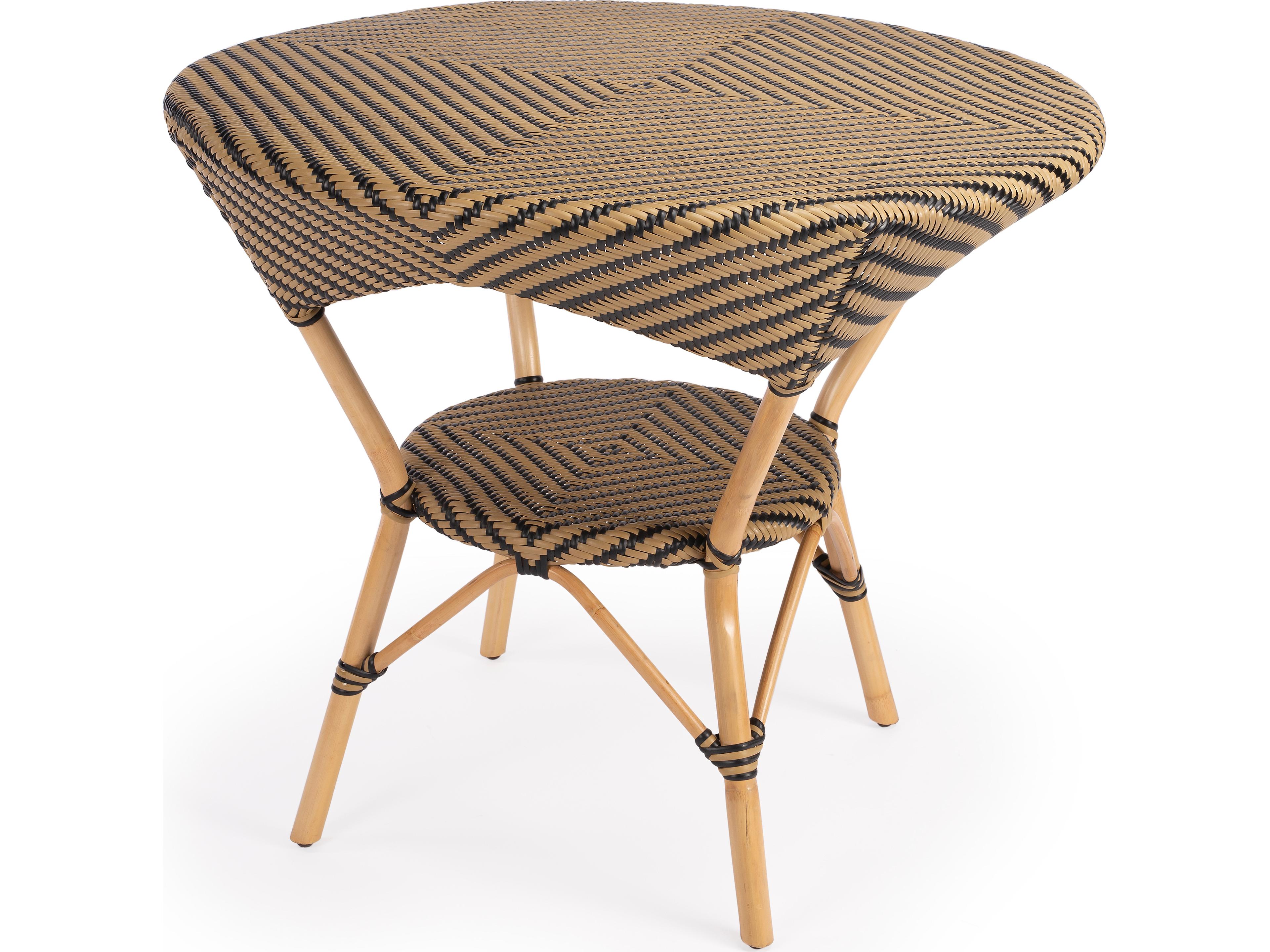 Ciel Round Rattan Beige Diamond Dining Table