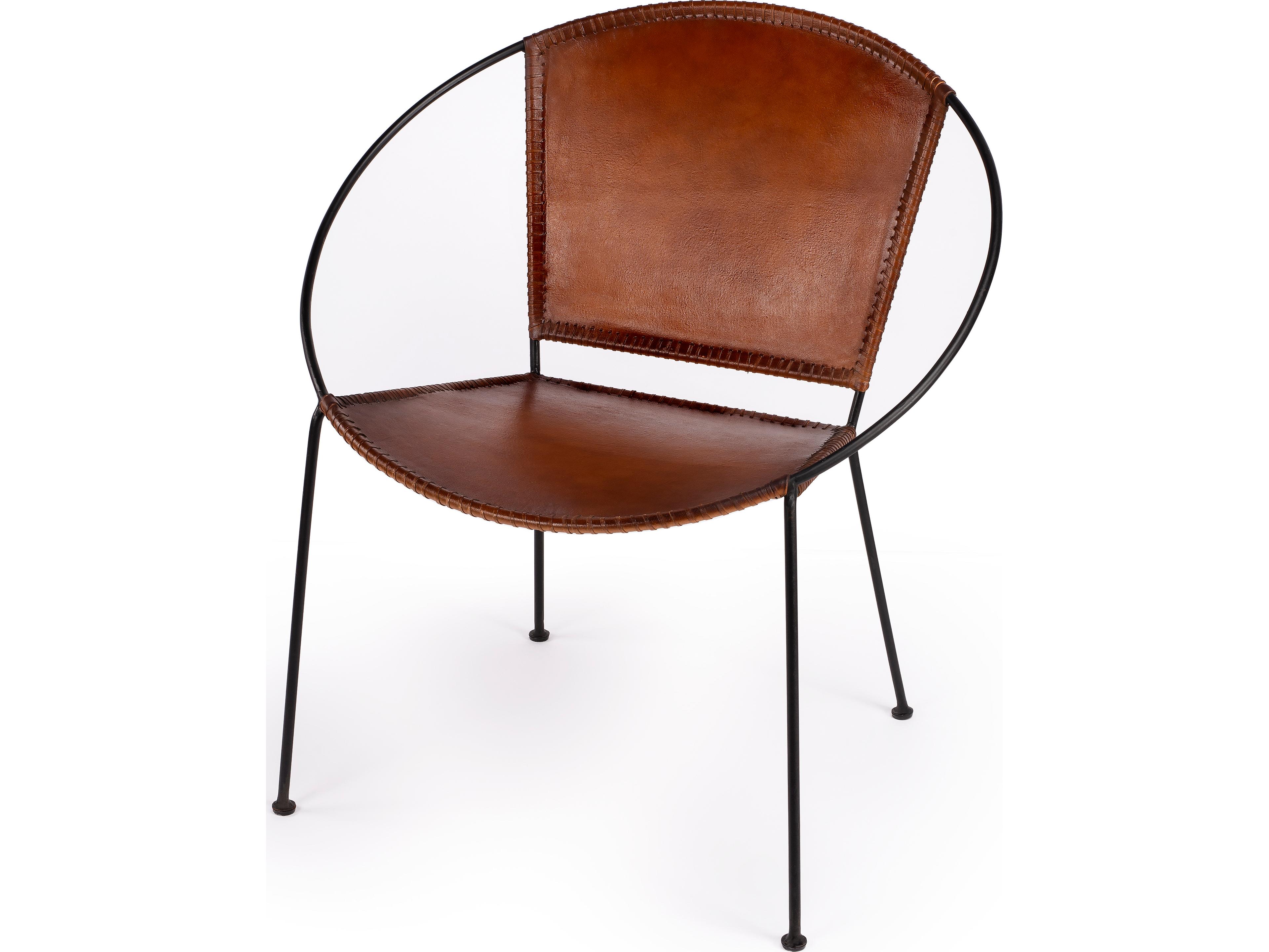 Milo Brown Leather Accent Chair