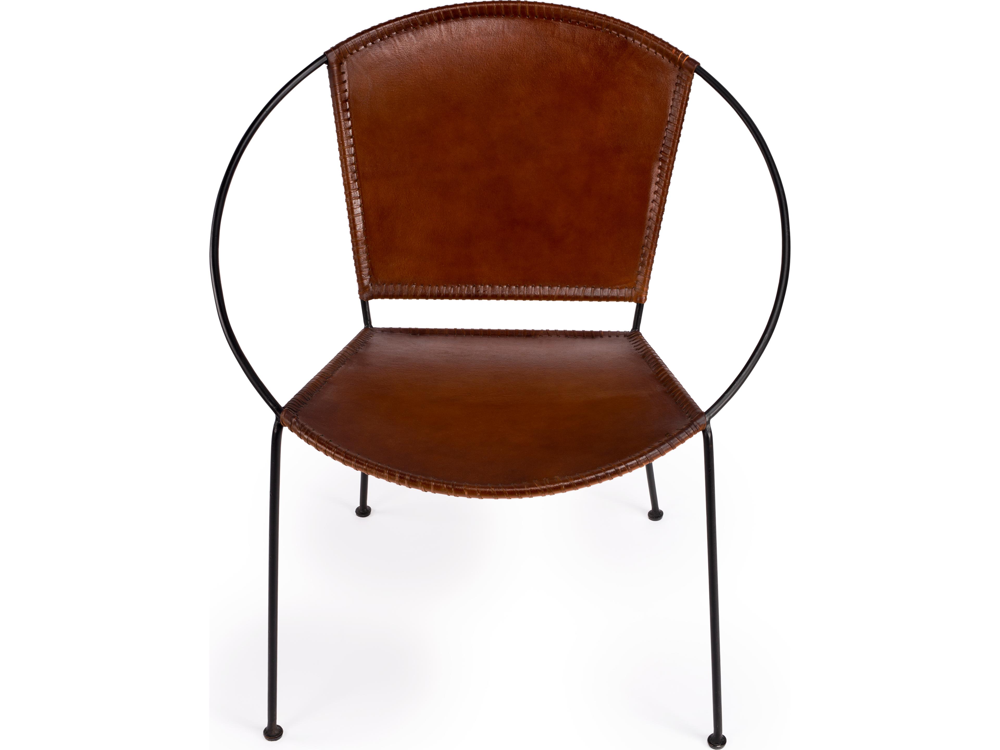 Butler Milo Brown Leather Accent Chair